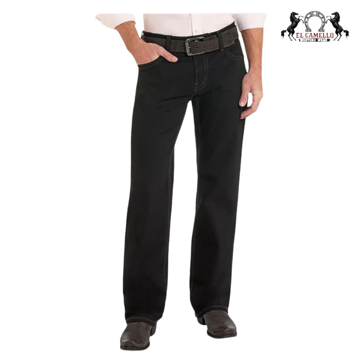 BLACK RELAXED FIT STRAIGHT LEG JEANS BMOSD02484