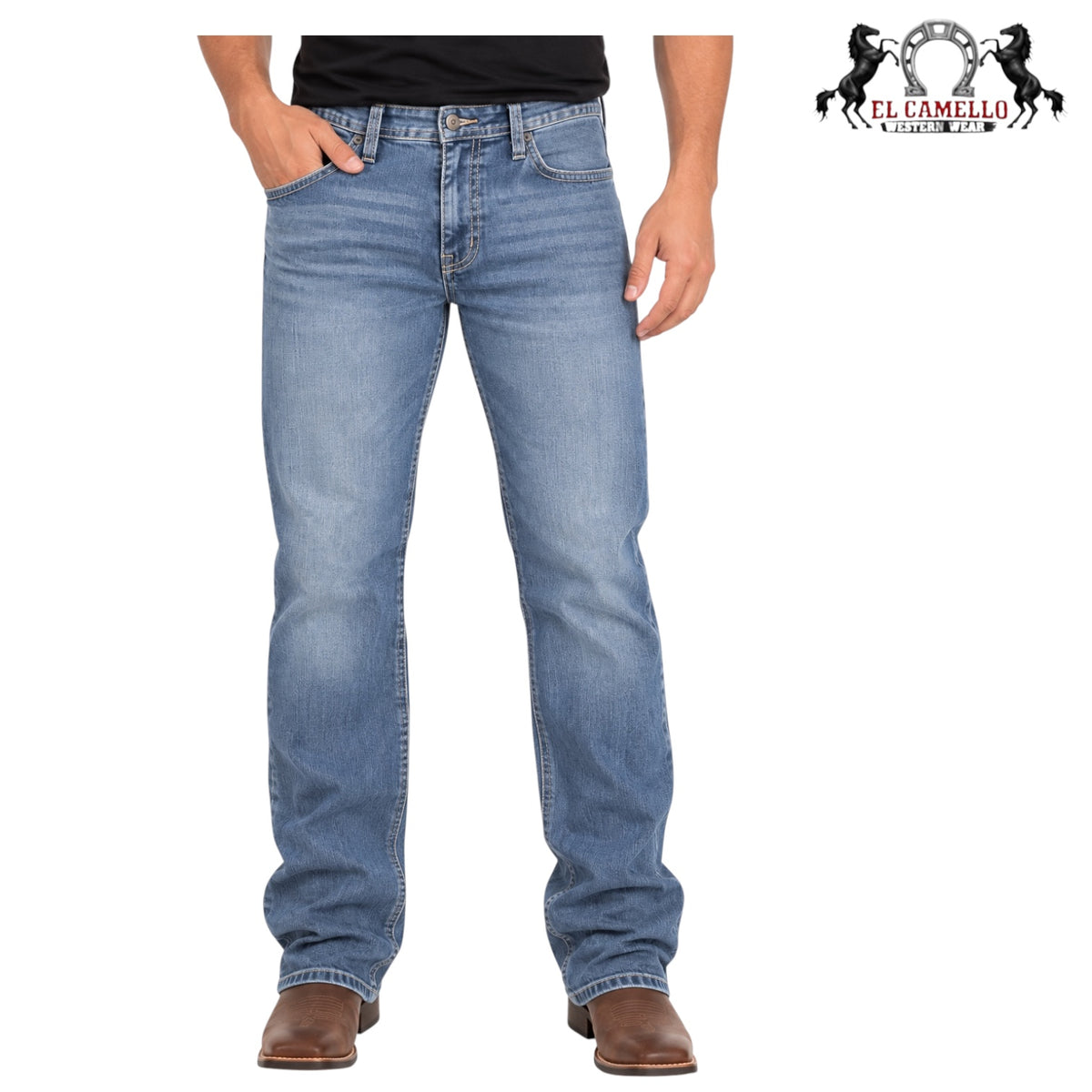 Men’s Rock & Roll Double Barrel Straight Boot Light Vintage Jeans |BM0SD06125 Red Labeyl