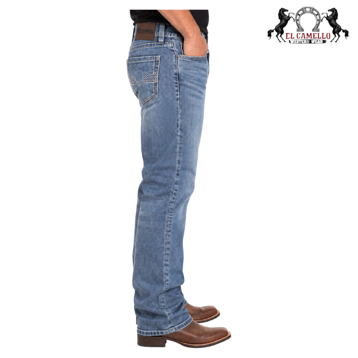 Men’s Rock & Roll Double Barrel Straight Boot Light Vintage Jeans |BM0SD06125 Red Labeyl