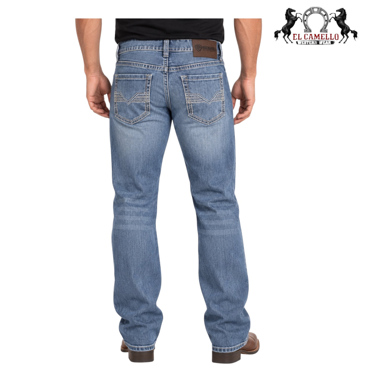 Men’s Rock & Roll Double Barrel Straight Boot Light Vintage Jeans |BM0SD06125 Red Labeyl