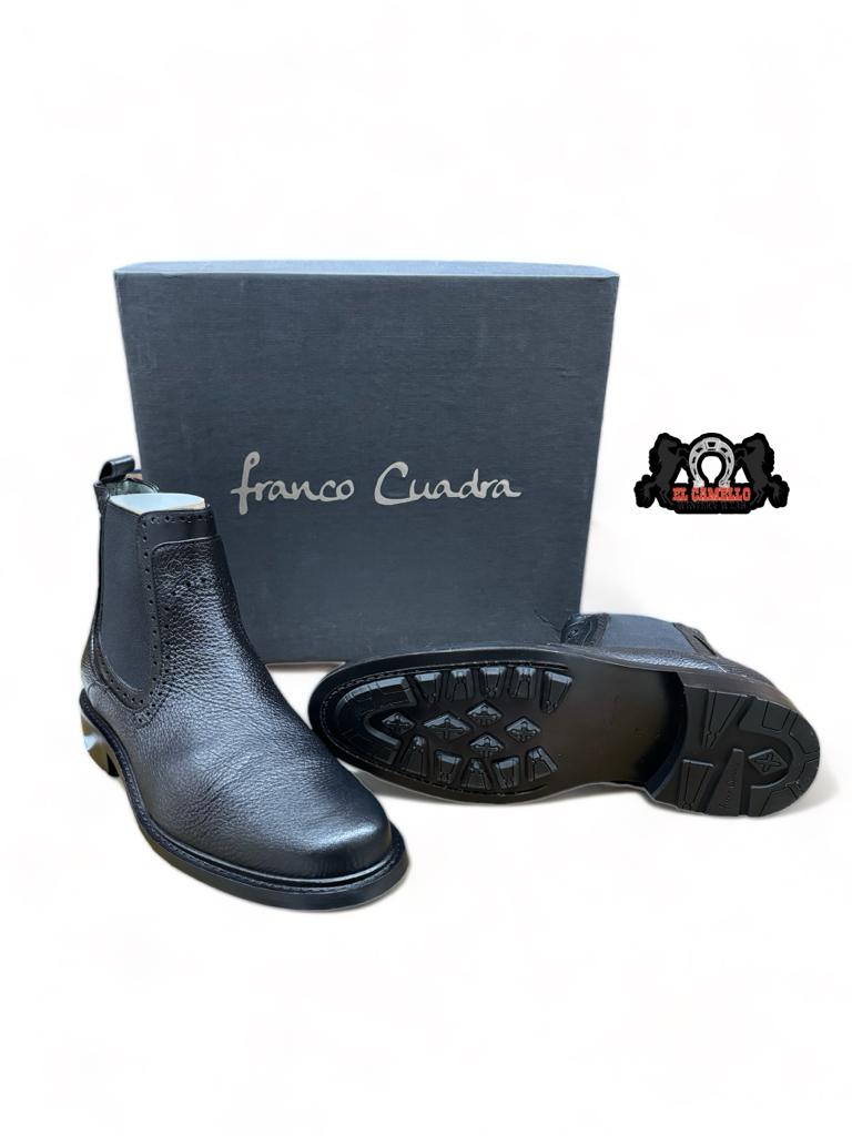 Franco Cuadra Black Deer / Calf Ankle Boot FC441