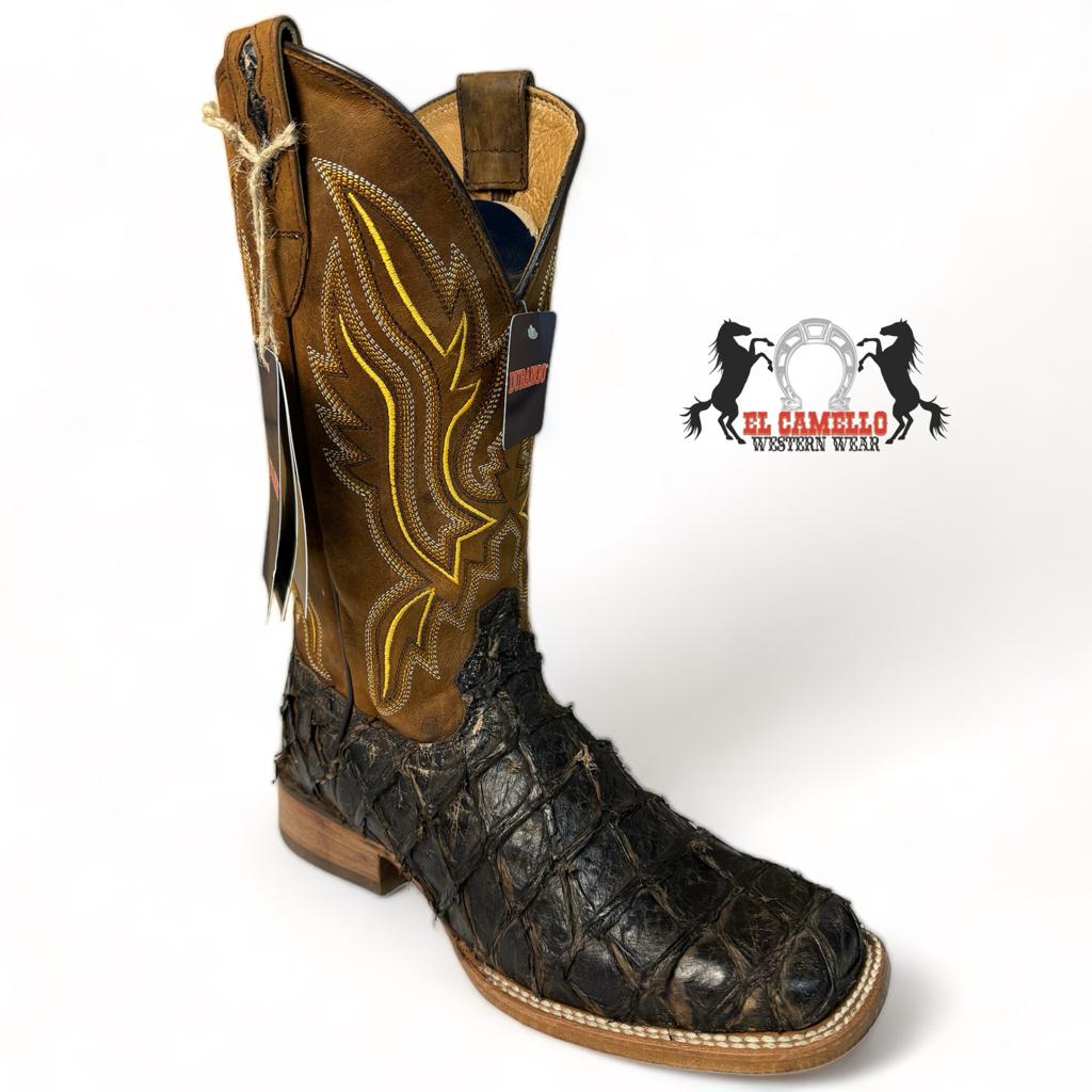 DURANGO PREMIUM EXOTIC DARK BROWN PIRARUCU WESTERN BOOT DDB0380