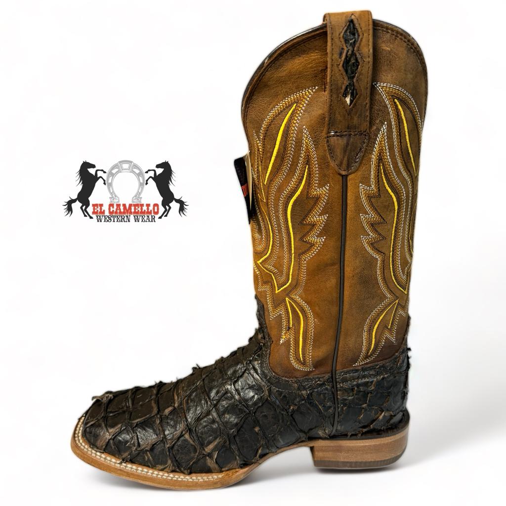 DURANGO PREMIUM EXOTIC DARK BROWN PIRARUCU WESTERN BOOT DDB0380