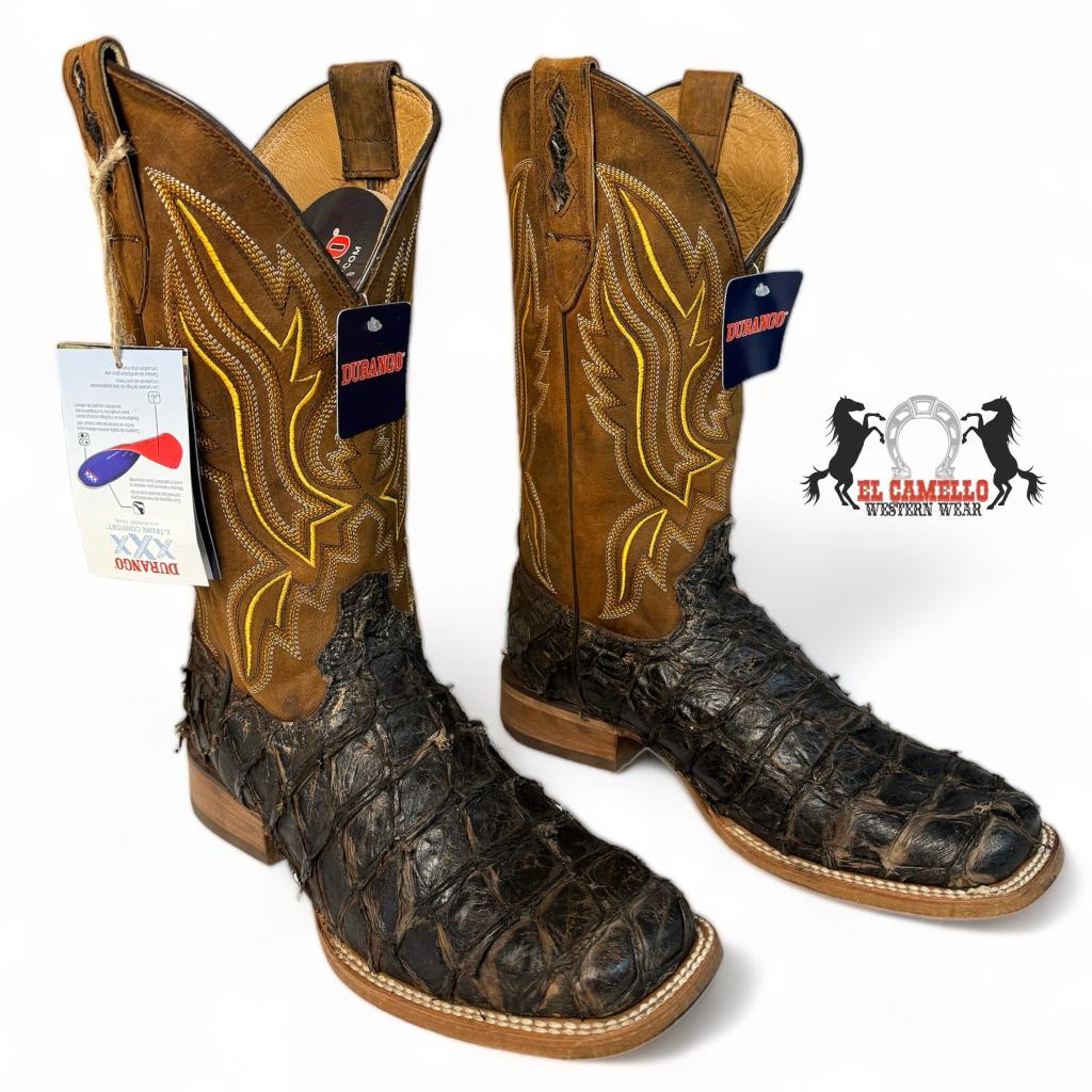 DURANGO PREMIUM EXOTIC DARK BROWN PIRARUCU WESTERN BOOT DDB0380