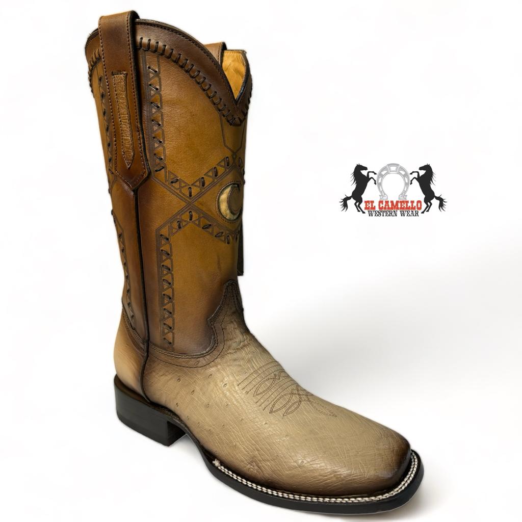 CUADRA ORIX OSTRICH BELLY SQUARE TOE BOOT CU785