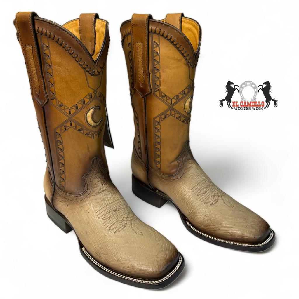 CUADRA ORIX OSTRICH BELLY SQUARE TOE BOOT CU785