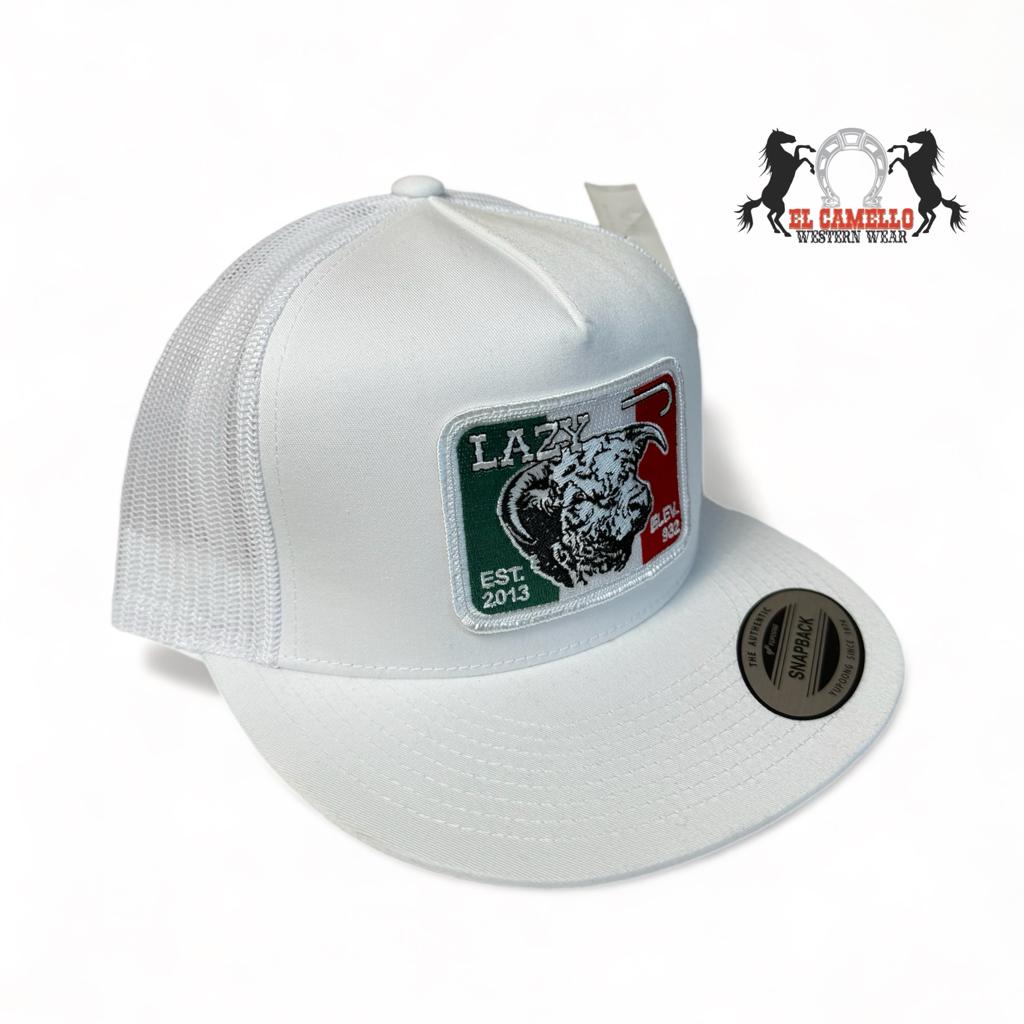 Lazy J Ranch Wear White & White 4" Mexico Elevation Patch Cap