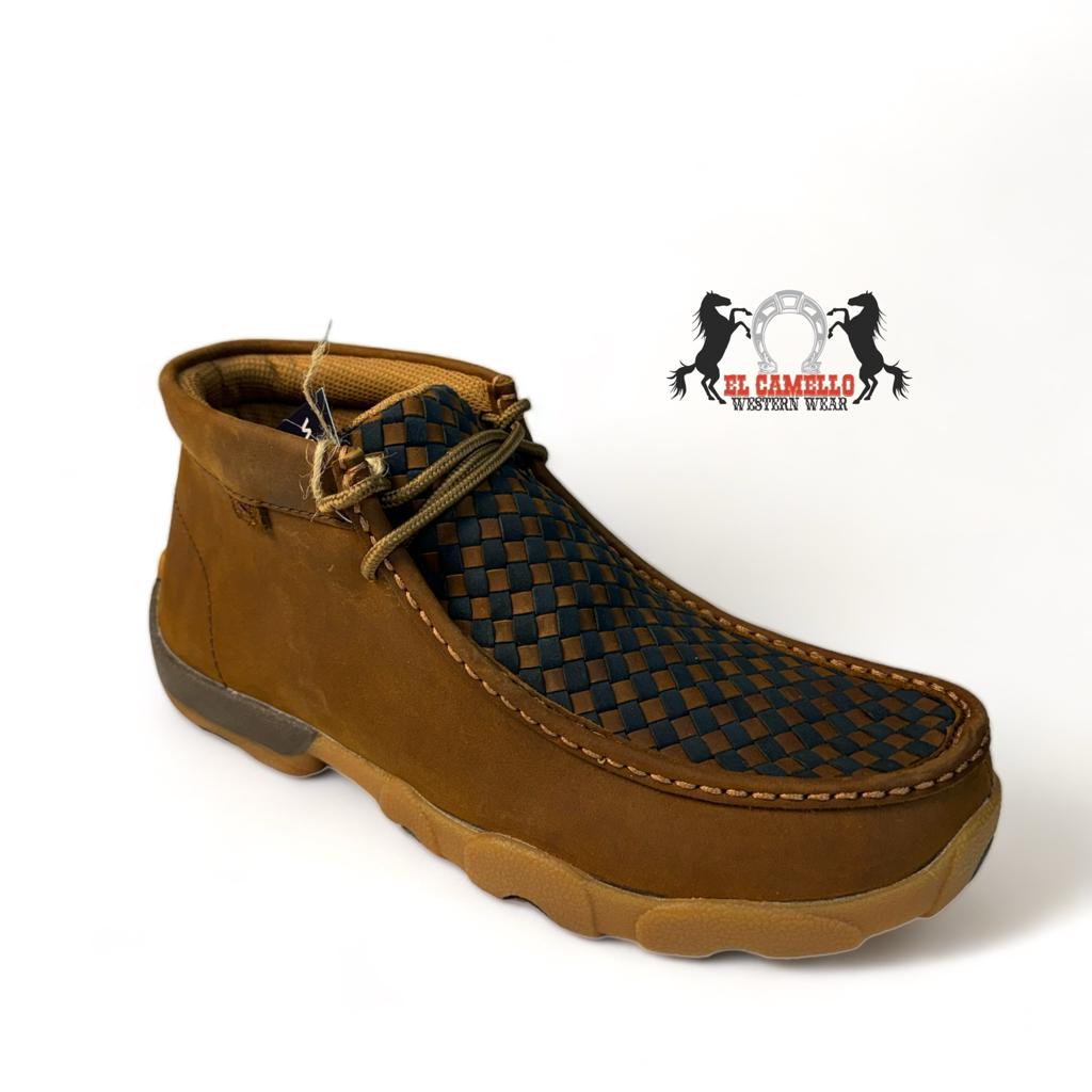 MENS TWISTED X DRIVING MOCS OILED SADDLE/ BLUE