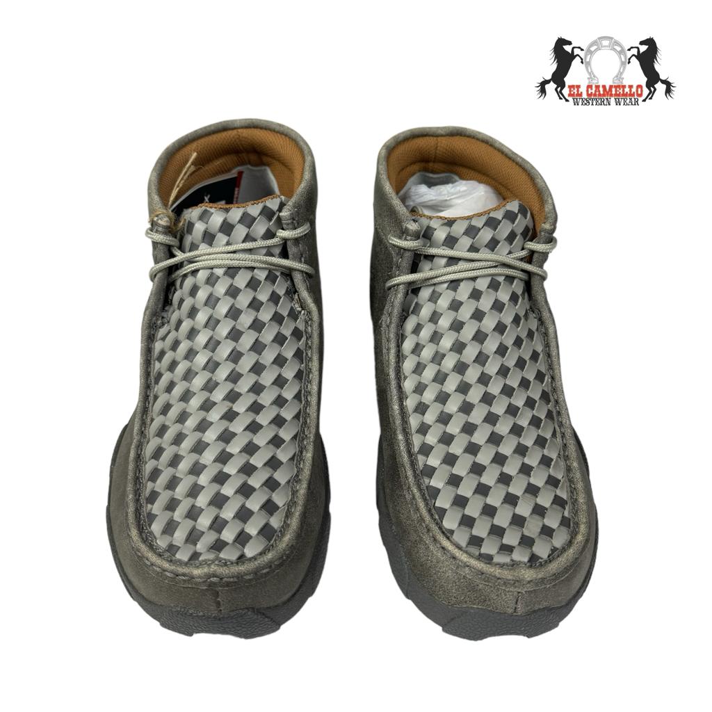 Men's Twisted X Woven Top Driving Moc Shoes Chukka Boots Grey