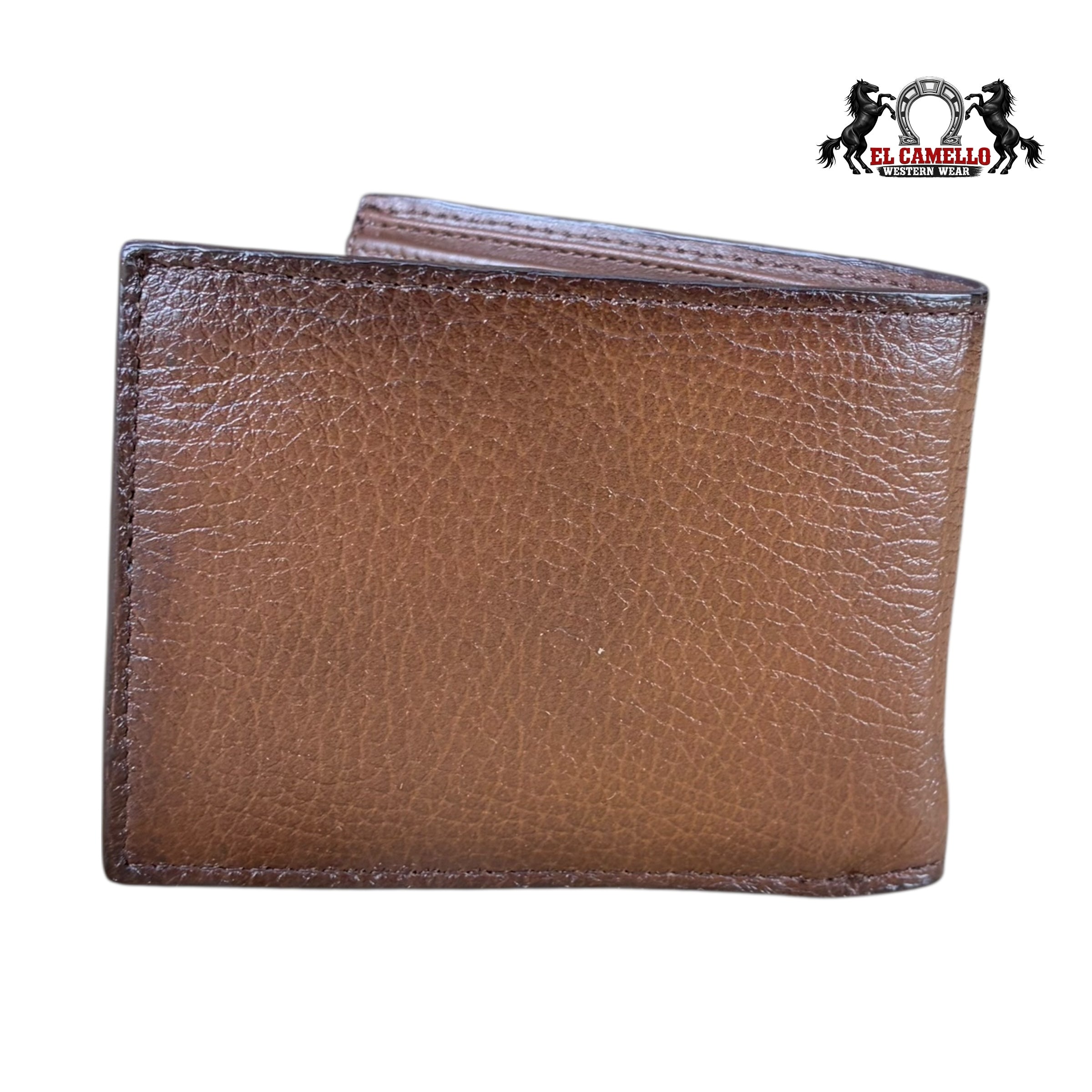 Cuadra Men’s Brown Leather Bifold Wallet DU715 with Perforated Detail