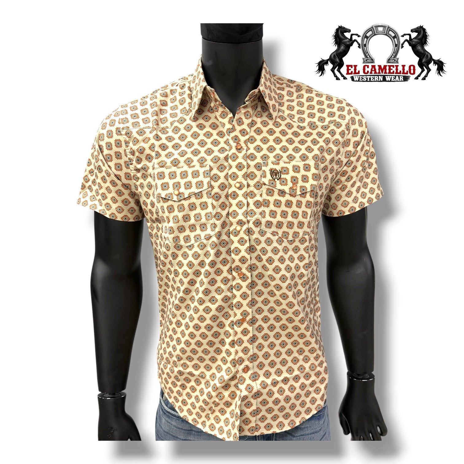 Men’s Stretch Printed Half Sleeves Shirt 308H