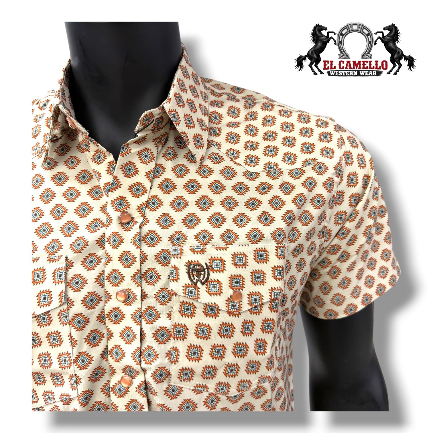 Men’s Stretch Printed Half Sleeves Shirt 308H