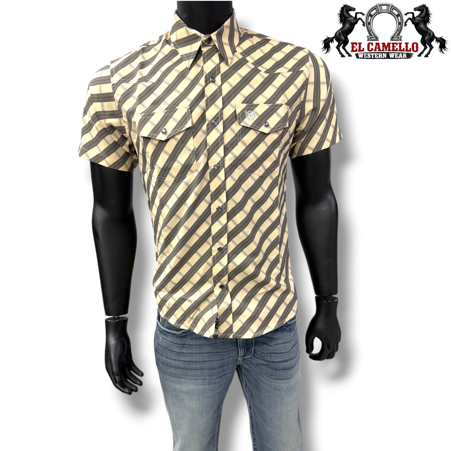 Men’s Stretch Printed Half Sleeves Shirt 550H