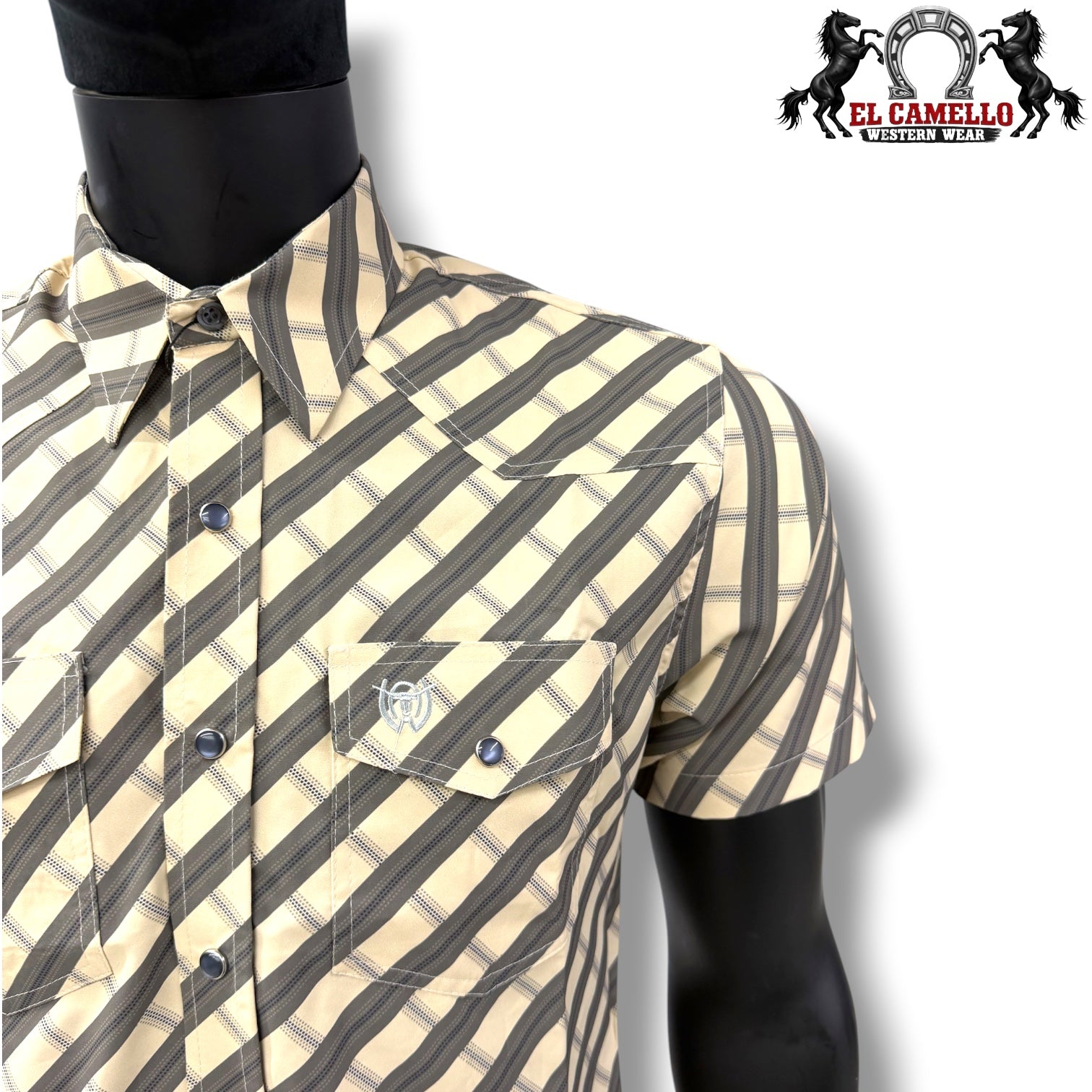 Men’s Stretch Printed Half Sleeves Shirt 550H