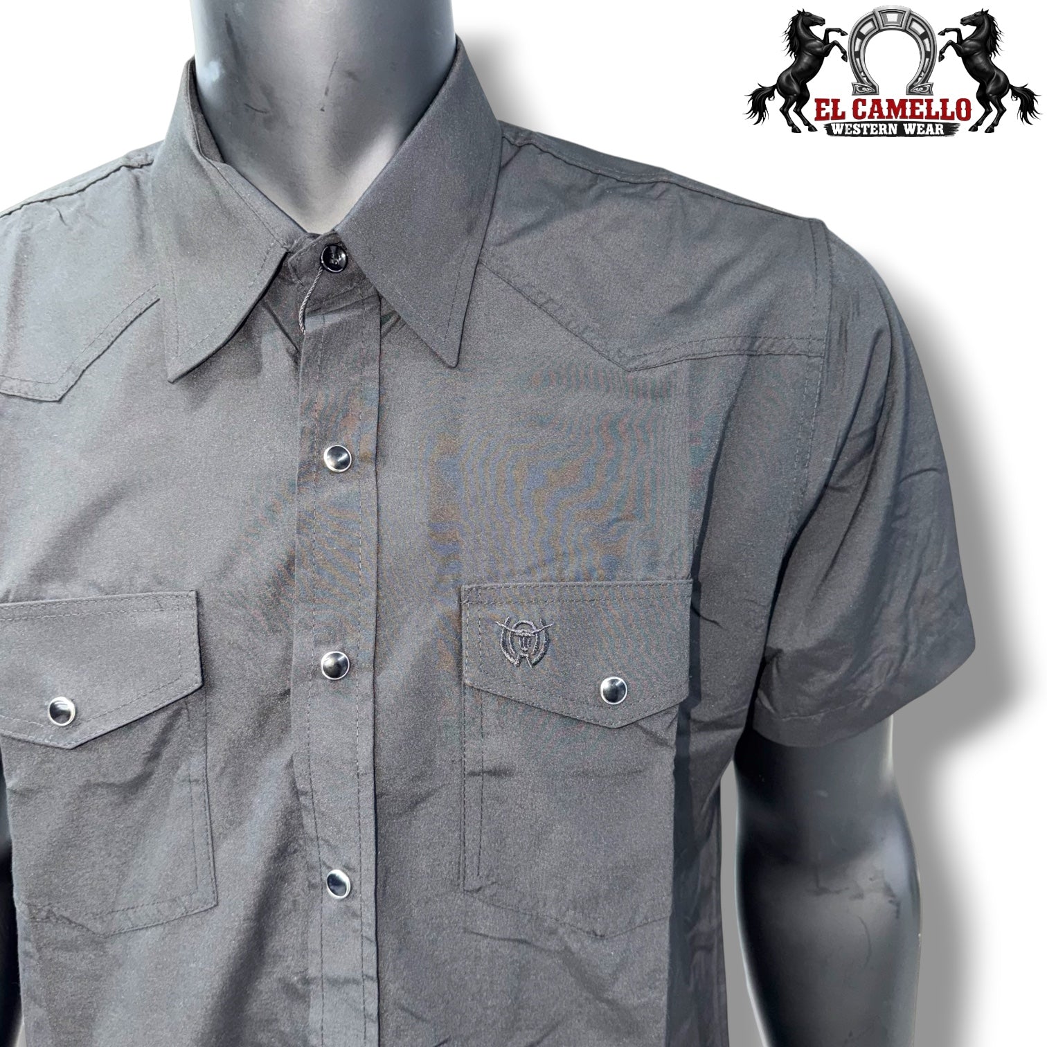 Solid Shirt Half Sleeve Black 1043