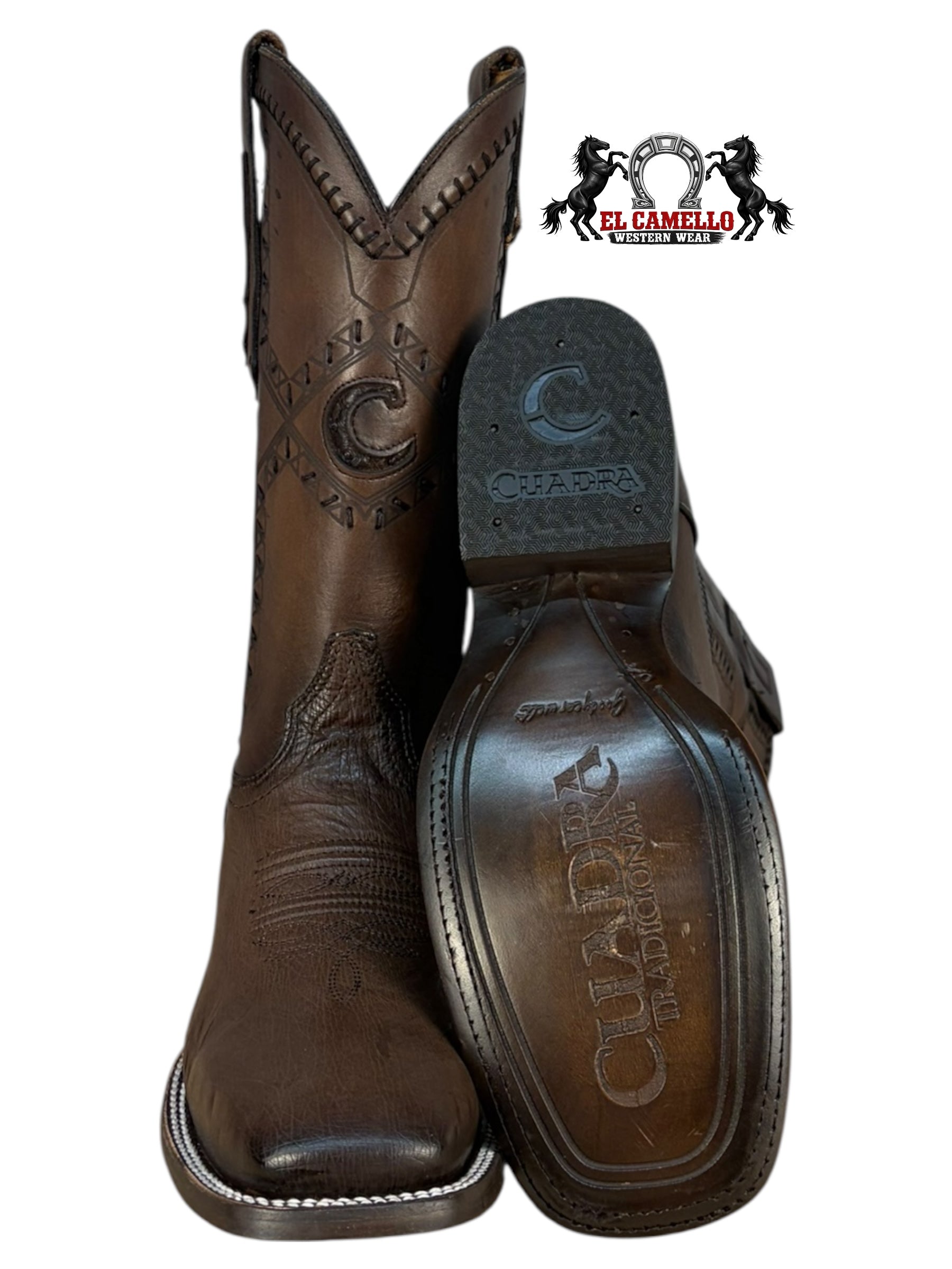 Cuadra Men’s Brown Leather Western Boots CU426 – Square Toe, Embroidered Shaft, Hybrid Sole