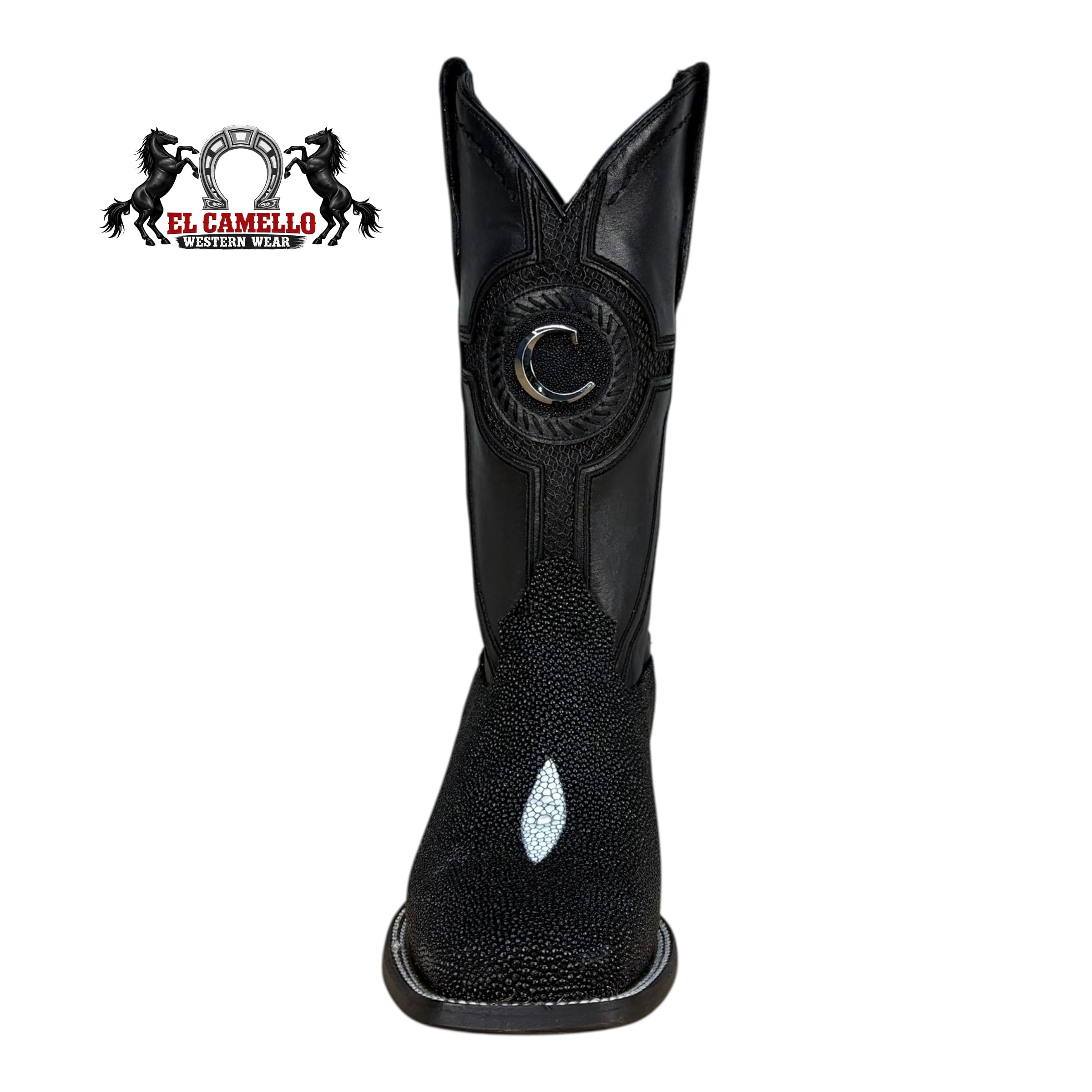 Cuadra Men’s Black Stingray & Leather Western Boots CC221 – Square Toe Exotic