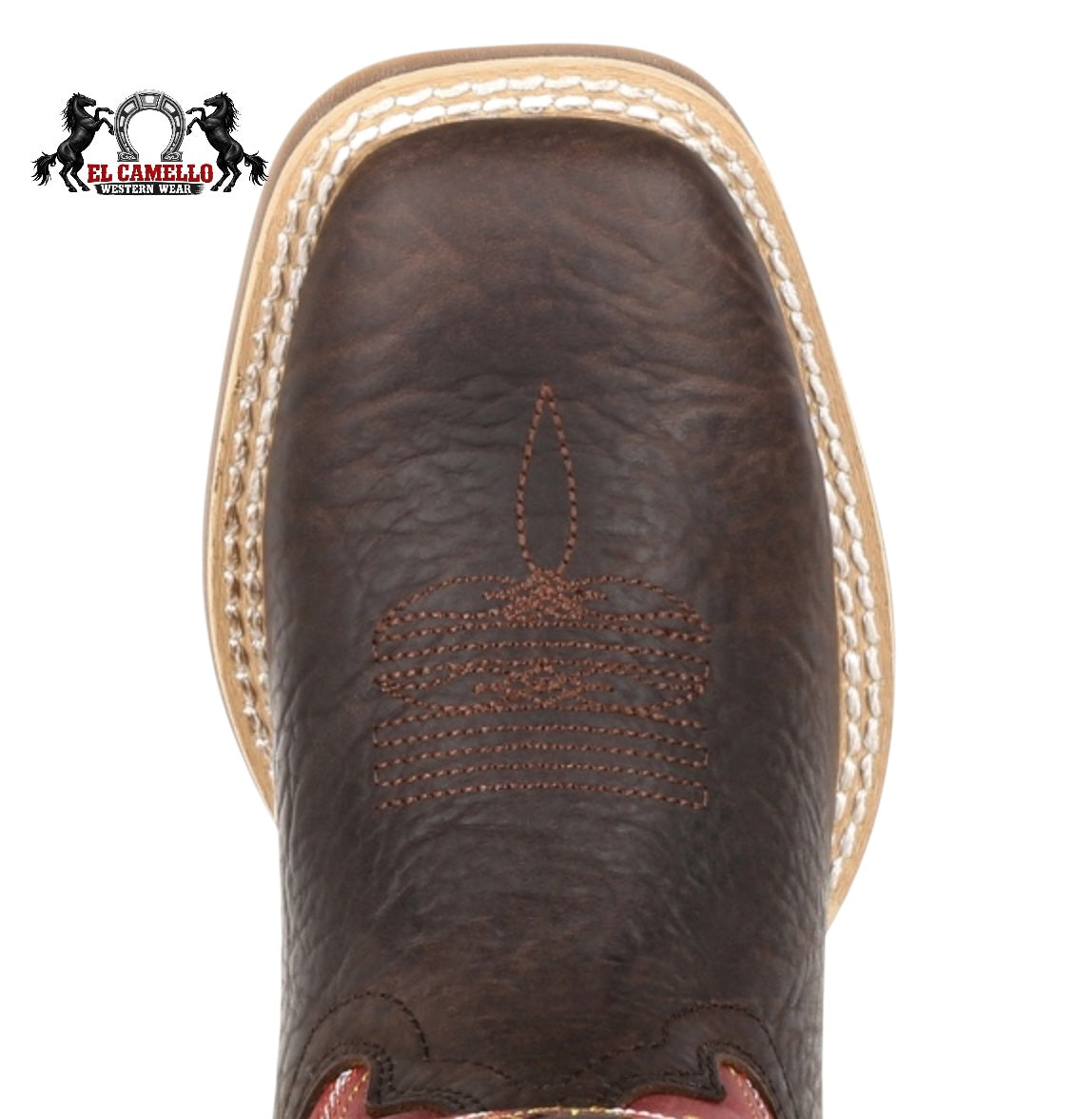 Durango kids Dark Brown & Red Western Work Boot – Dual Shank Durango Rubber Sole DBT0220y