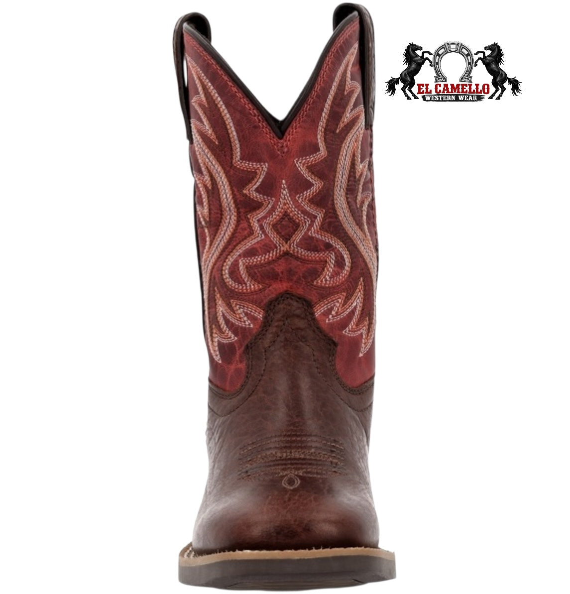 Durango kids Dark Brown & Red Western Boot Square Toe – Style DBT0251Y