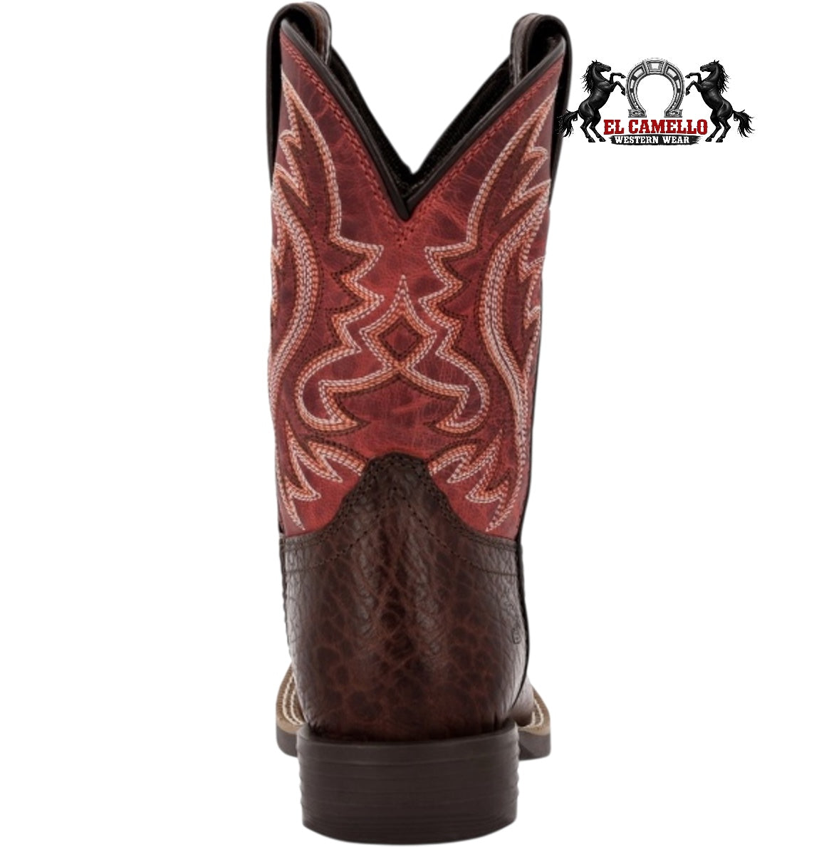 Durango kids Dark Brown & Red Western Boot Square Toe – Style DBT0251Y