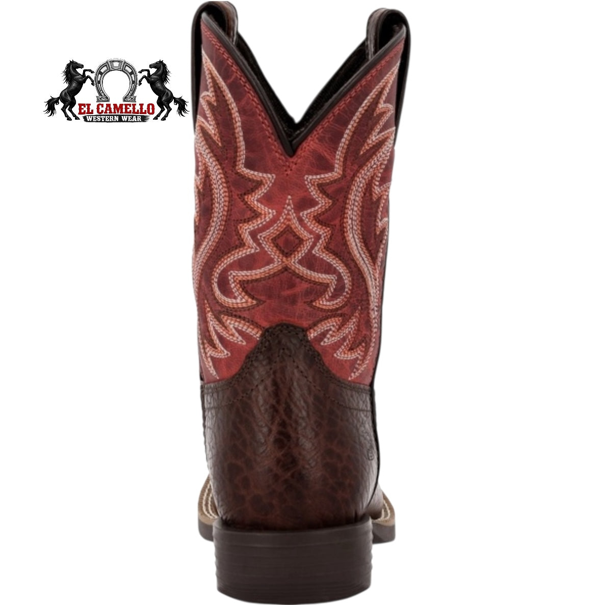 Durango Kids Western Square Toe Boot Dark Brown & Red – Style DBT0251C