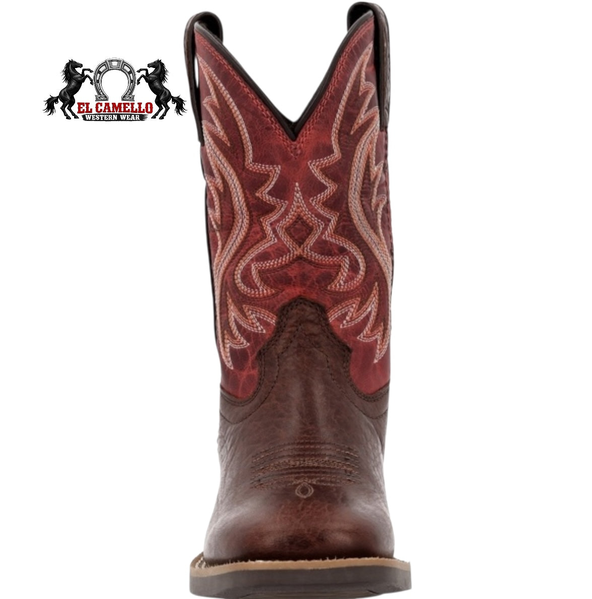 Durango Kids Western Square Toe Boot Dark Brown & Red – Style DBT0251C