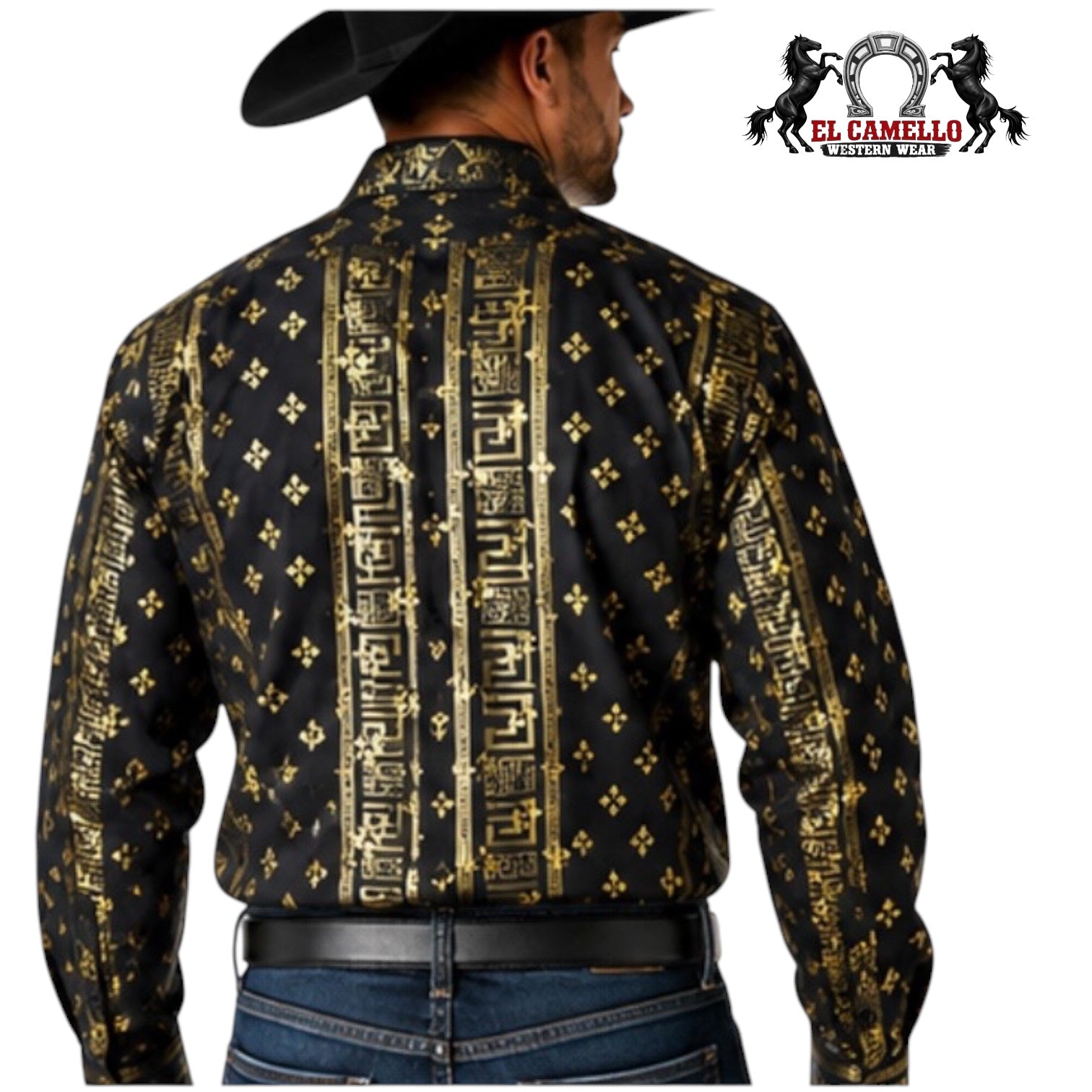 Chuxx Black & Gold Heritage Print Long Sleeve Shirt Fl-3398