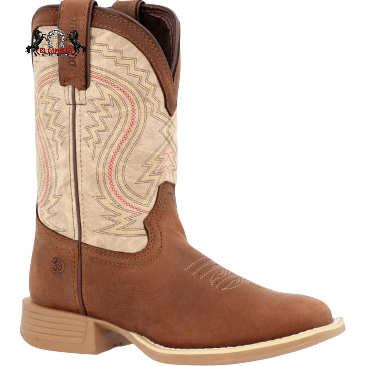 Durango Kids Lil’ Rebel Pro Coffee/Bone Western Boots DBT0241C Square Toe