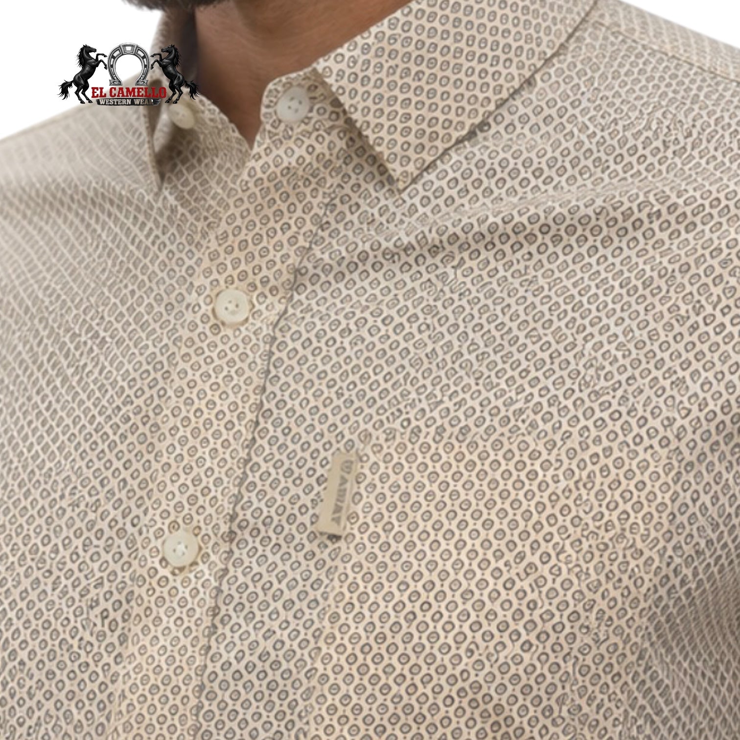 Ariat Men’s White Geo Print Long Sleeve Western Shirt – Style 10079426