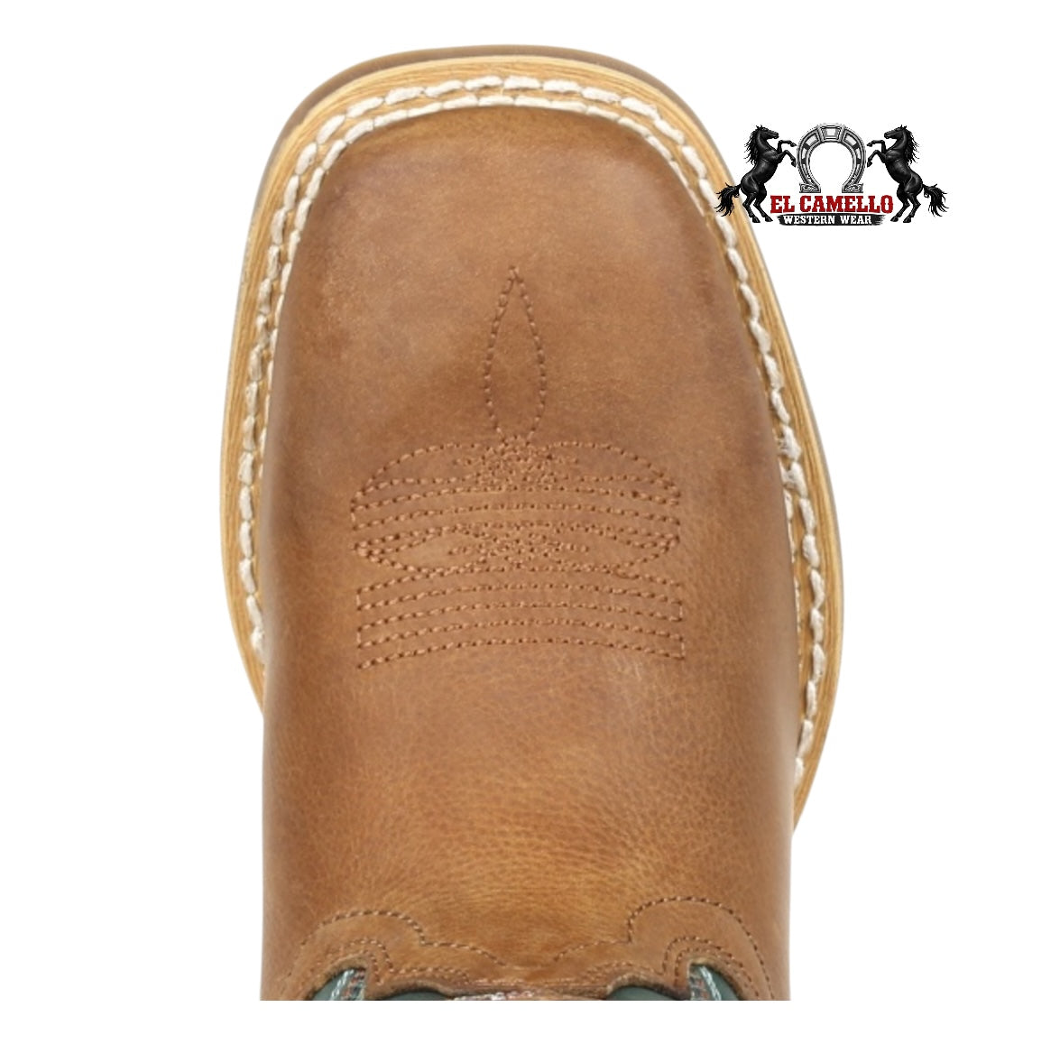 Durango Kids Lil’ Rebel Pro Wheat/Tidal Teal Western Boots DBT0224Y Square Toe