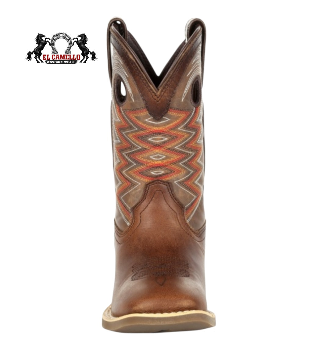 Durango Kids Lil’ Rebel Pro Tiger Eye Western Boots DBT0226Y Square Toe