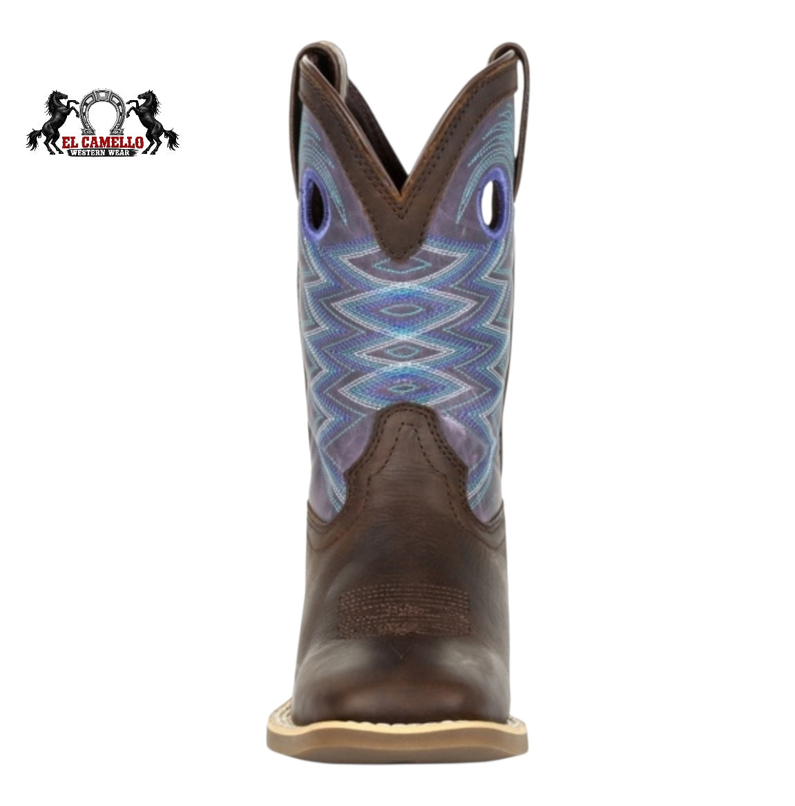 Durango Kids Lil’ Rebel Pro Dark Brown/Blue Western Boots DBT0225Y Square Toe
