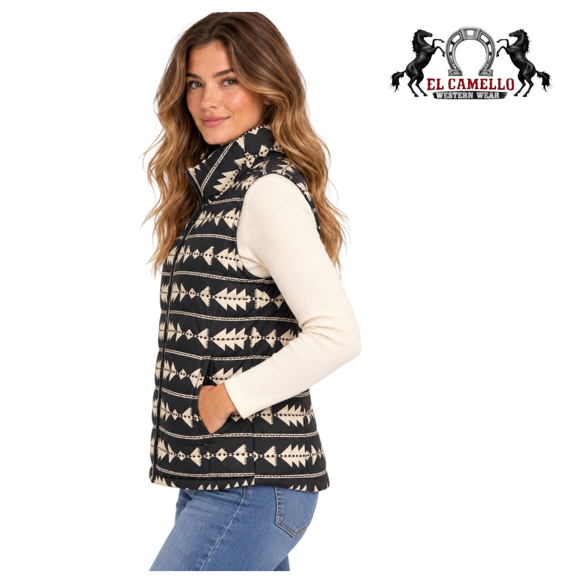 Cinch Women’s Ivory Reversible Quilted Vest