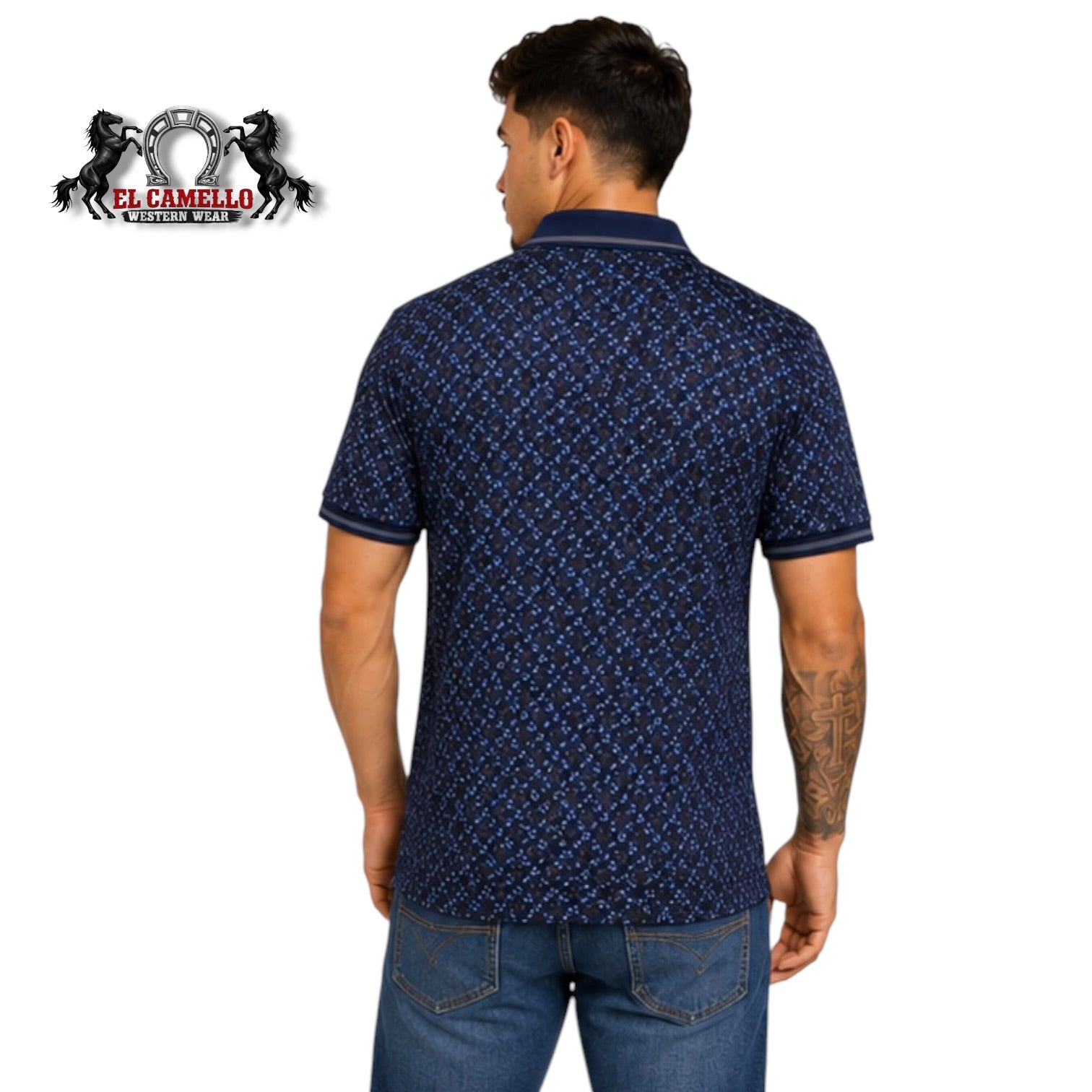 Platini JPS11457 Men’s Blue Short Sleeve Knit Shirt