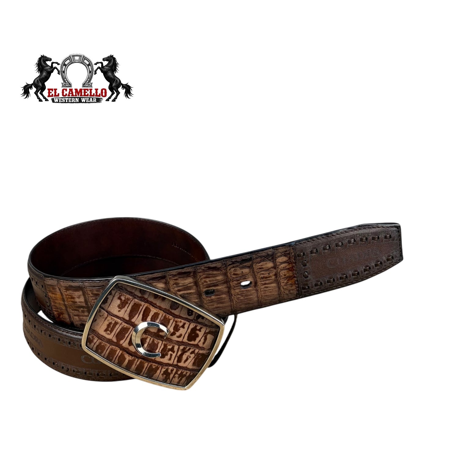 Cuadra Men’s Brown Leather Belt with Cuadra “C” Buckle BC422