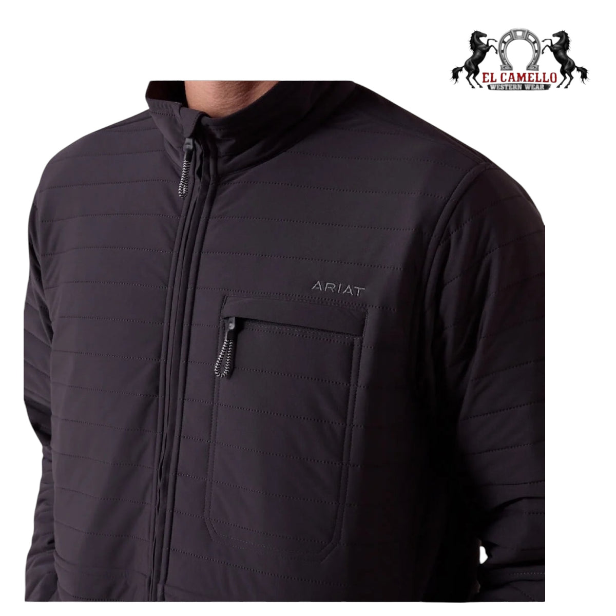 Ariat Mens Wylie Full Zip Jacket Obsidian Black - 10079869