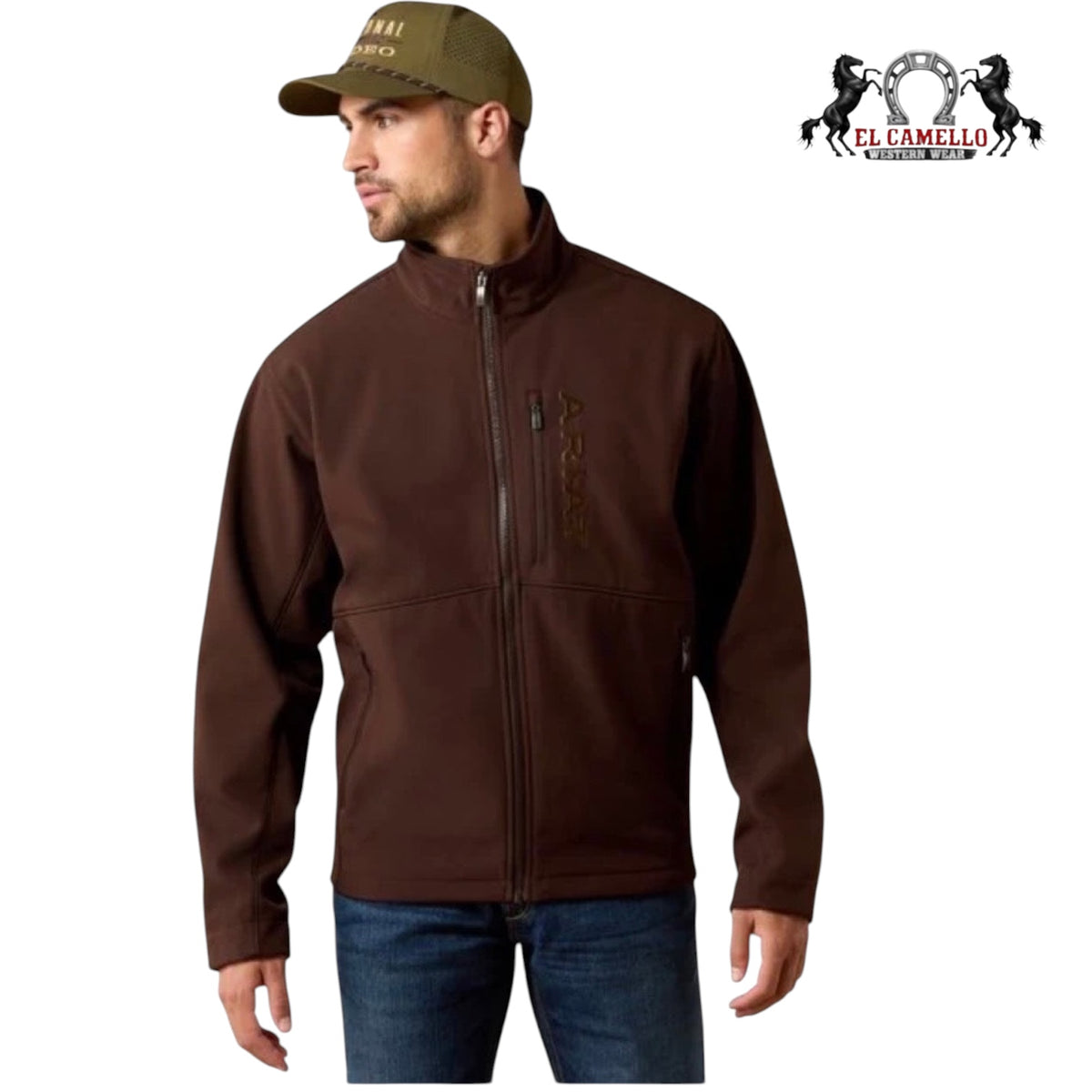 ARIAT MAN CHEST LOGO SOFTSHELL JKT MOLE 10079279