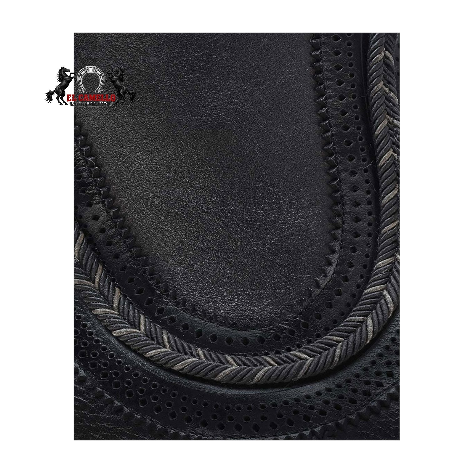 Women’s Black Leather Western Tall Boot with Side Zipper & Block Heel