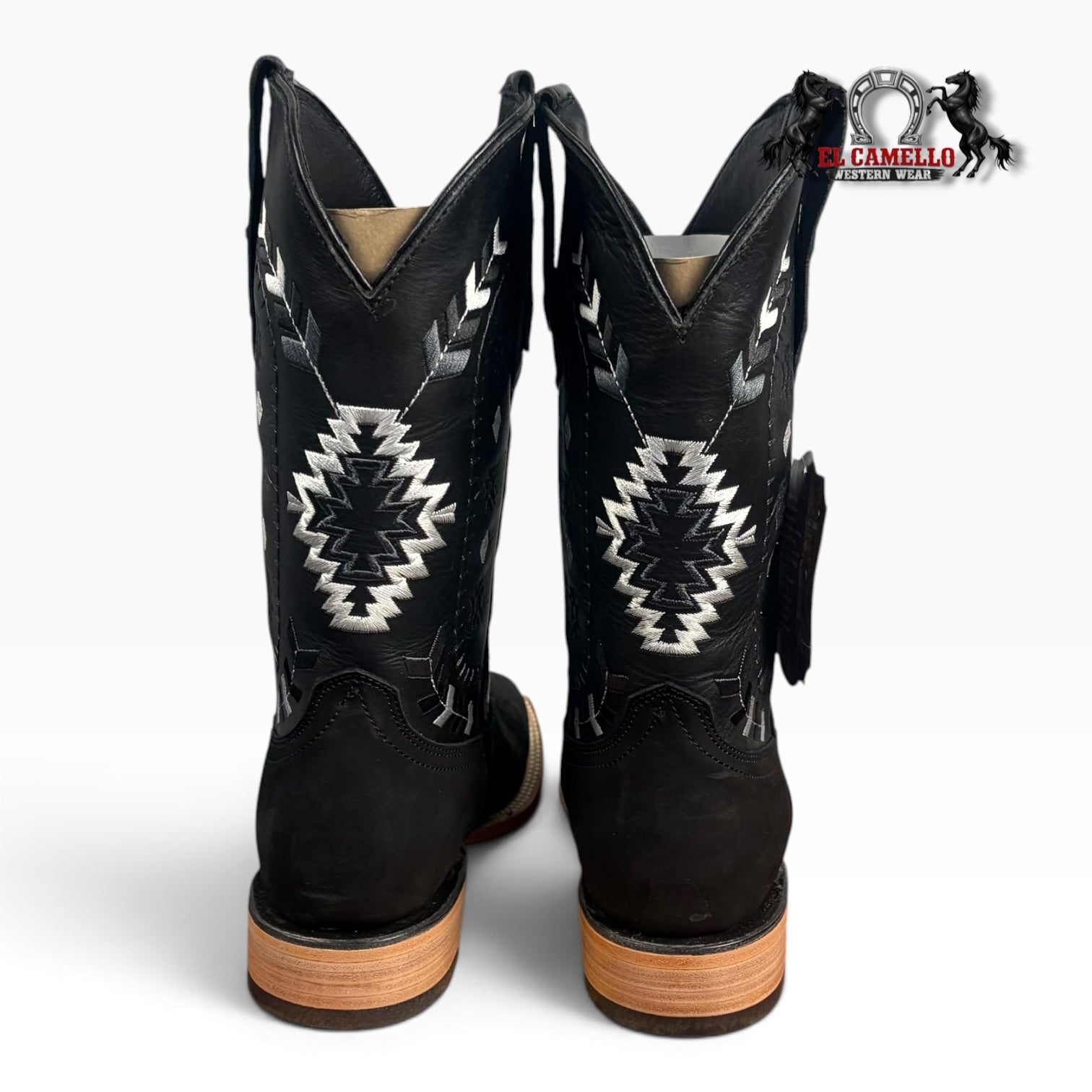 Texas Town Men’s Nobuck Negro & Napa Negro Western Boots – TTBM4290