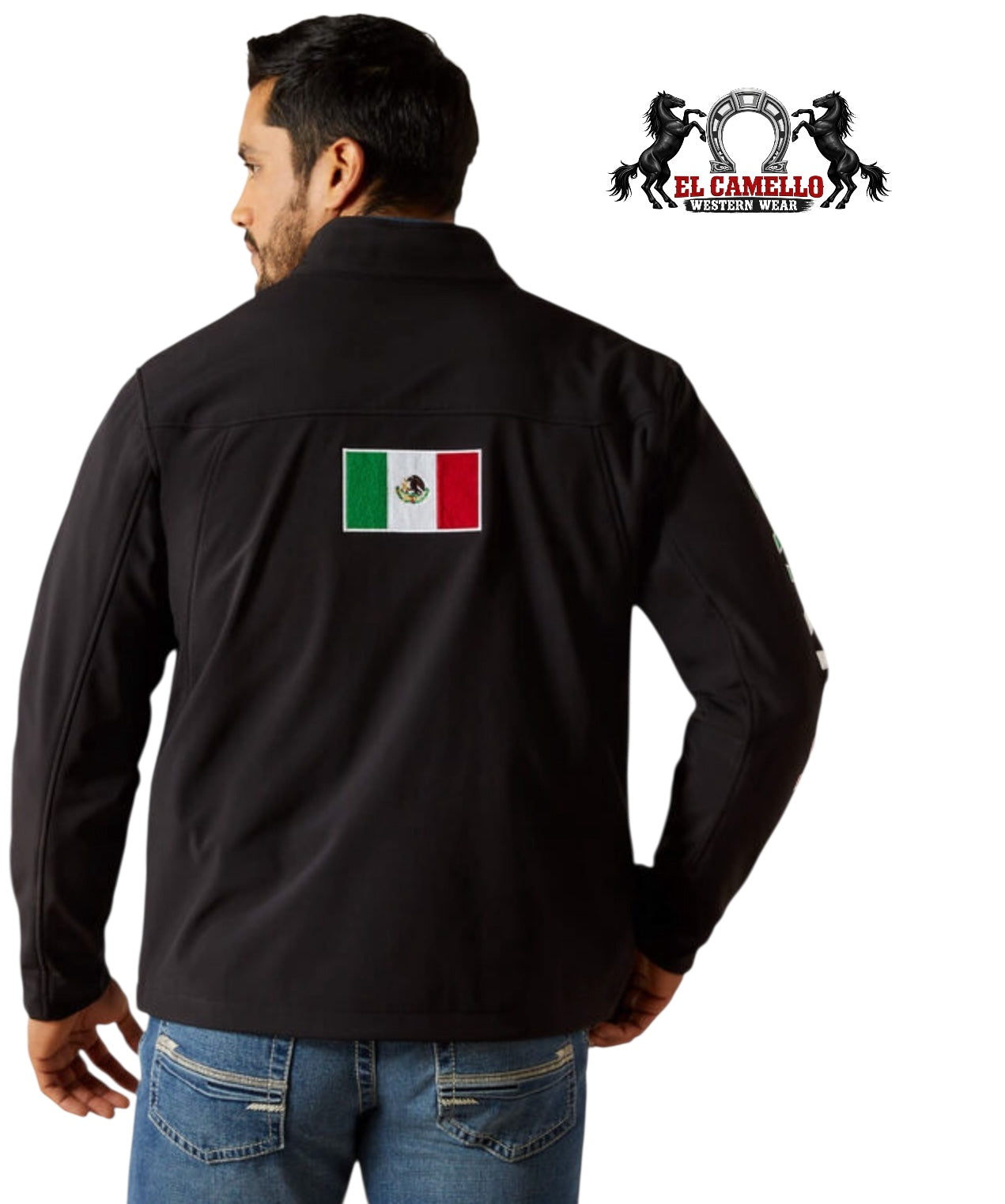 Ariat Men’s Black Mexico Flag Softshell Jacket – Full Zip Western Performance Jacket
10031424