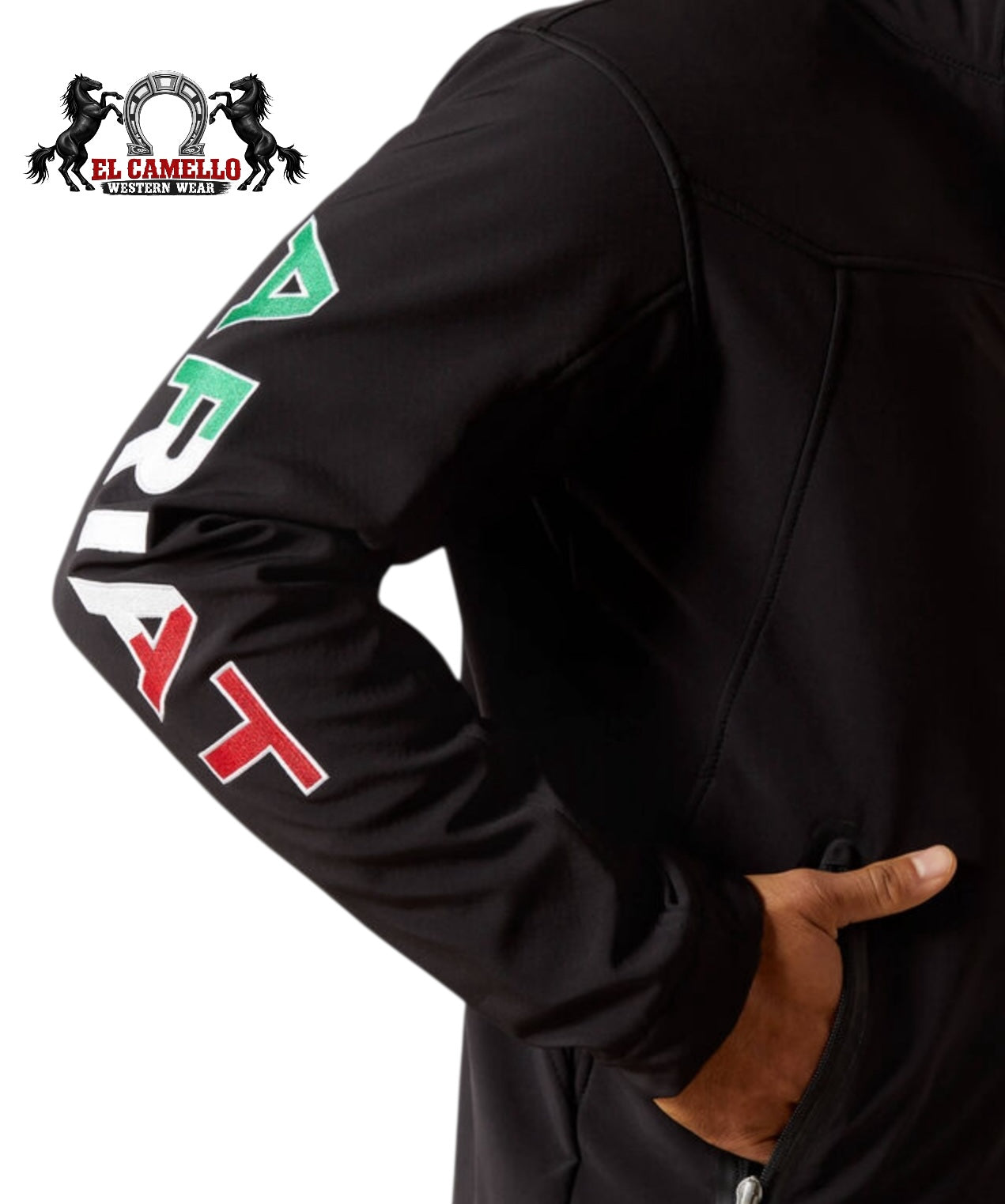 Ariat Men’s Black Mexico Flag Softshell Jacket – Full Zip Western Performance Jacket
10031424
