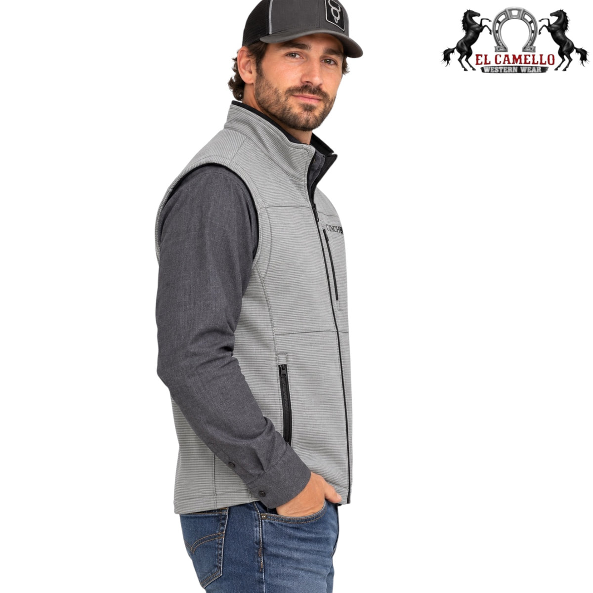 CINCH MENS GRAY  VEST MWV1515023