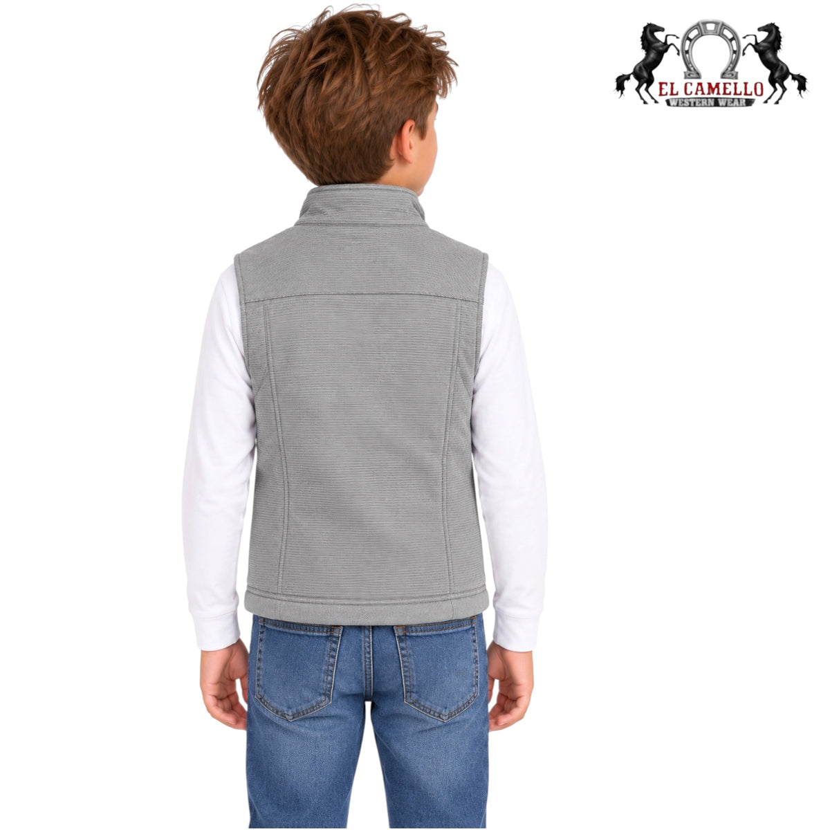 Boys’ Light Gray Softshell Western Vest