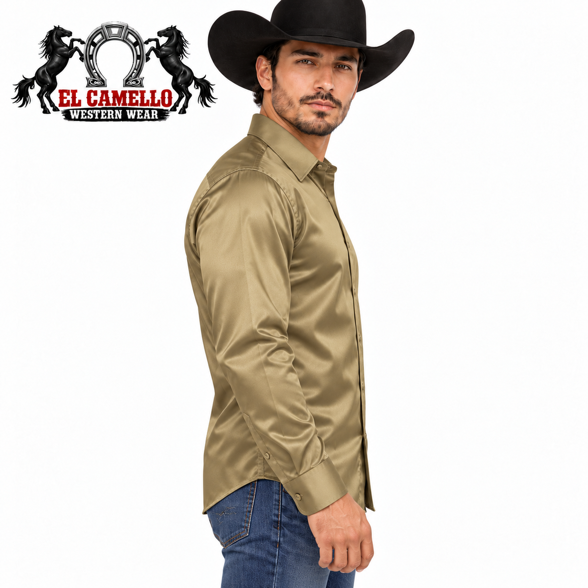 CHUXX Men’s Olive Gold Long Sleeve Button-Up Shirt – CHLS2120