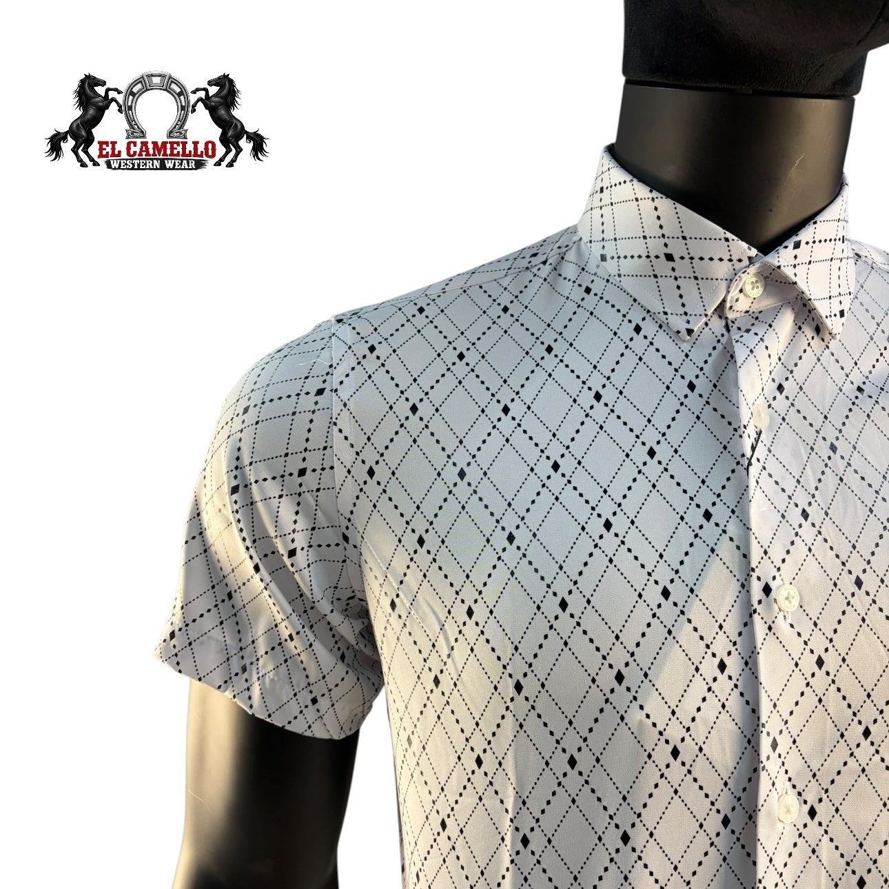 Montero Men’s White Short Sleeve Shirt MT0829 Textured Pattern Button-Up Classic Fit