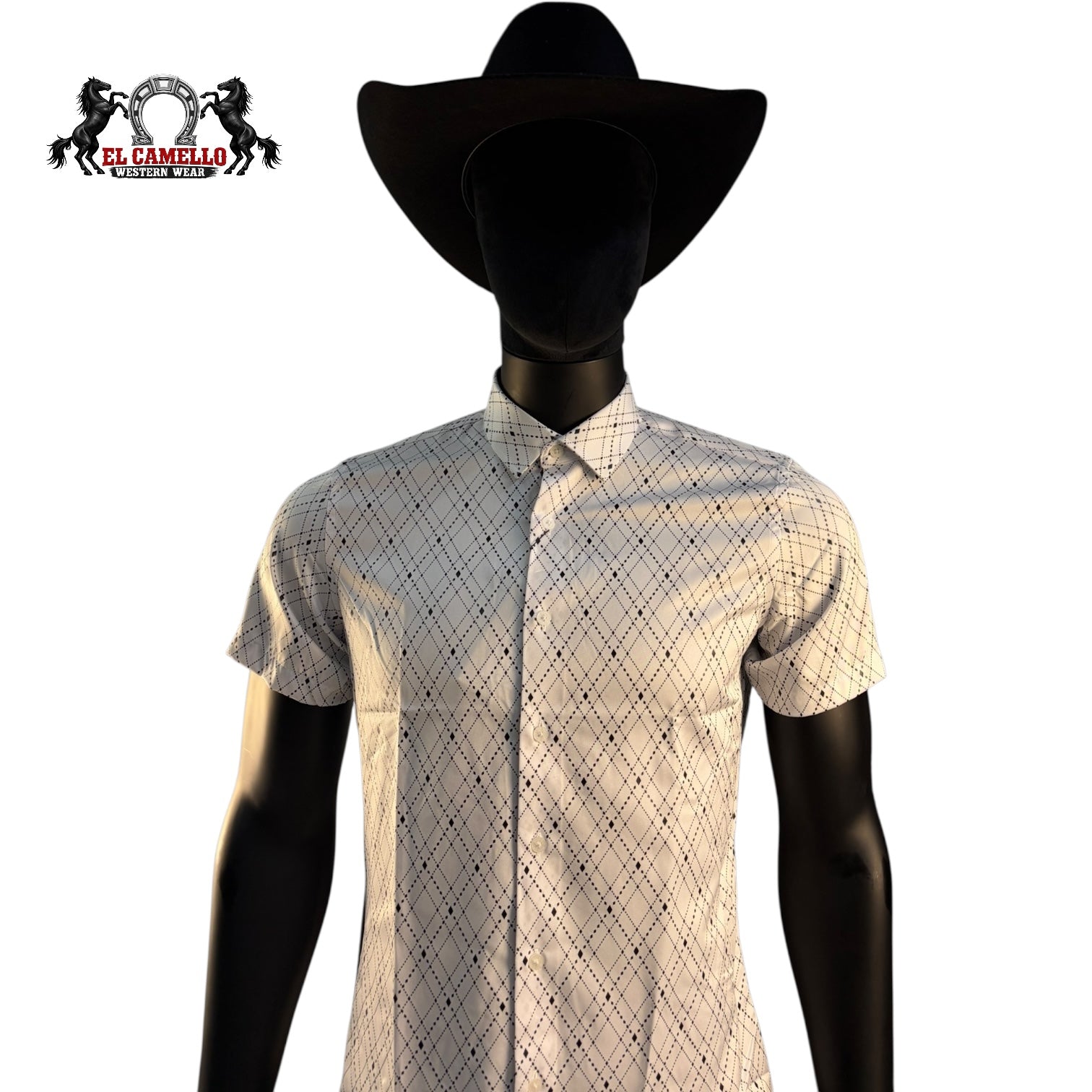 Montero Men’s White Short Sleeve Shirt MT0829 Textured Pattern Button-Up Classic Fit