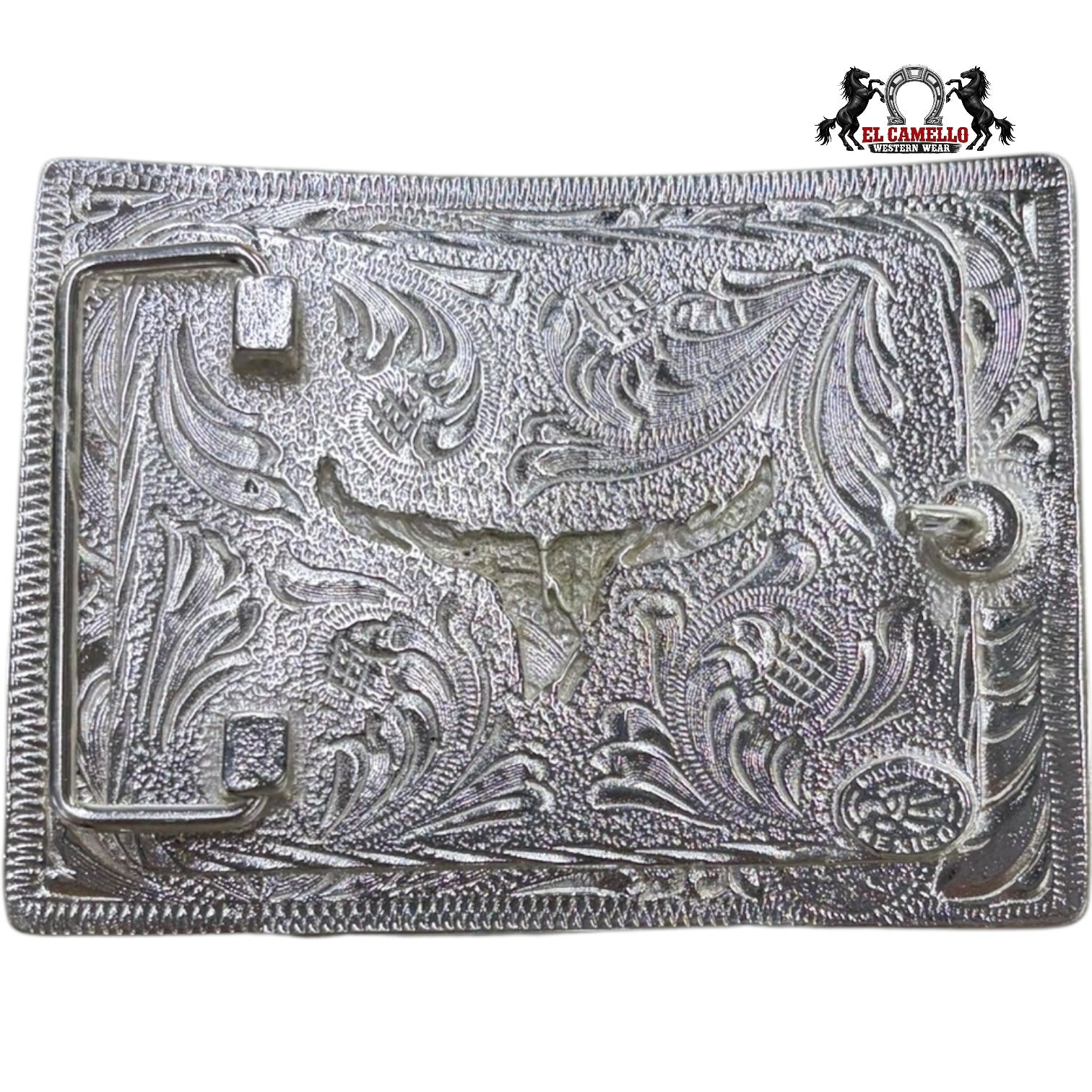 Men’s Western Bucking Horse Belt Buckle – Silver Tone with Gold Accents