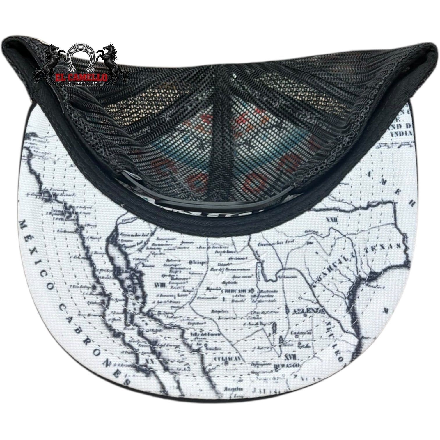 Texhorn White & Brown Longhorn Embroidered Mesh Back Snapback Cap
