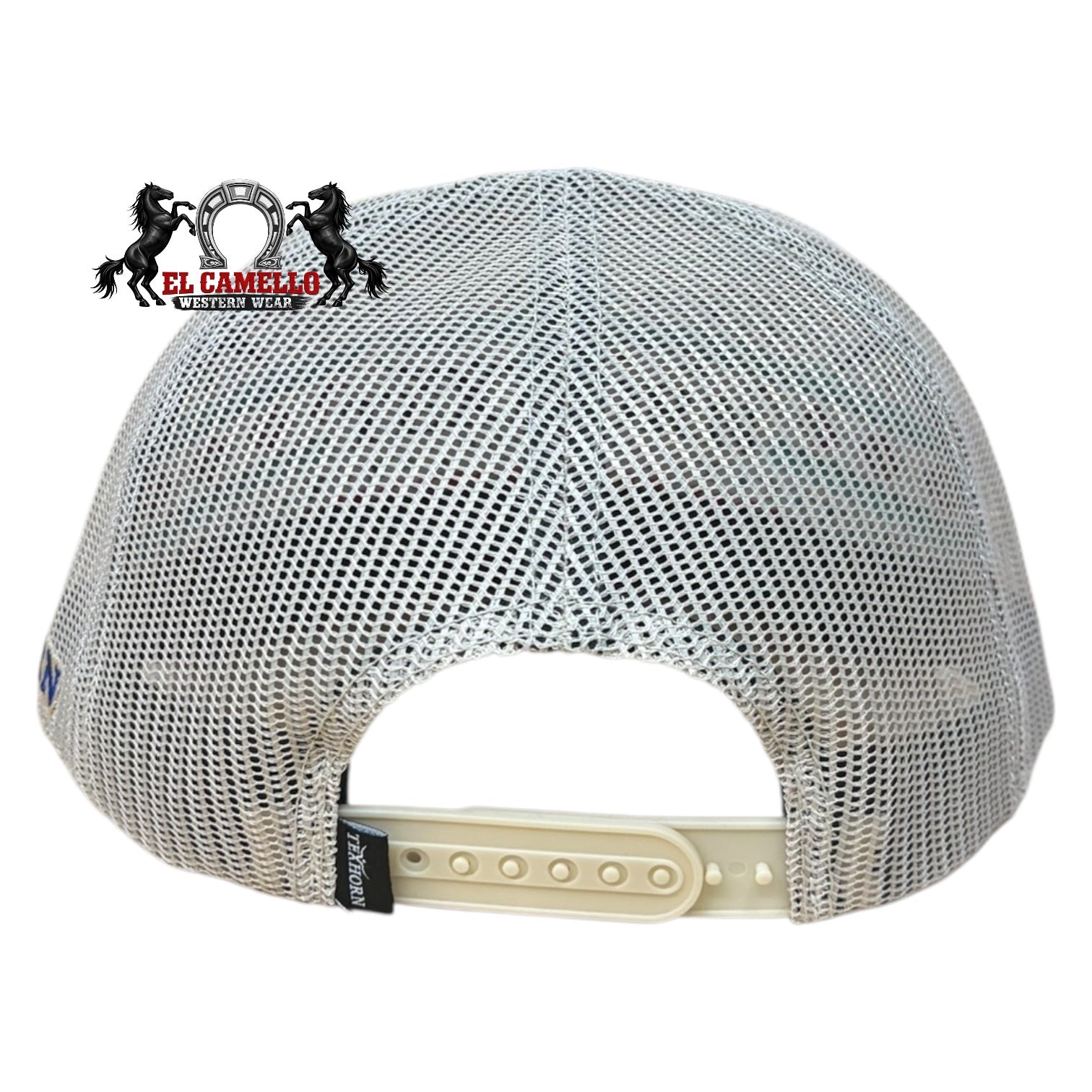 Texhorn Tan & Brown Longhorn Embroidered Mesh Back Snapback Cap