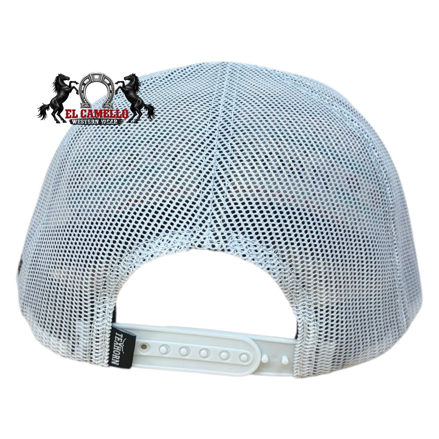 Texhorn Burgundy & White Longhorn Embroidered Mesh Back Snapback Cap